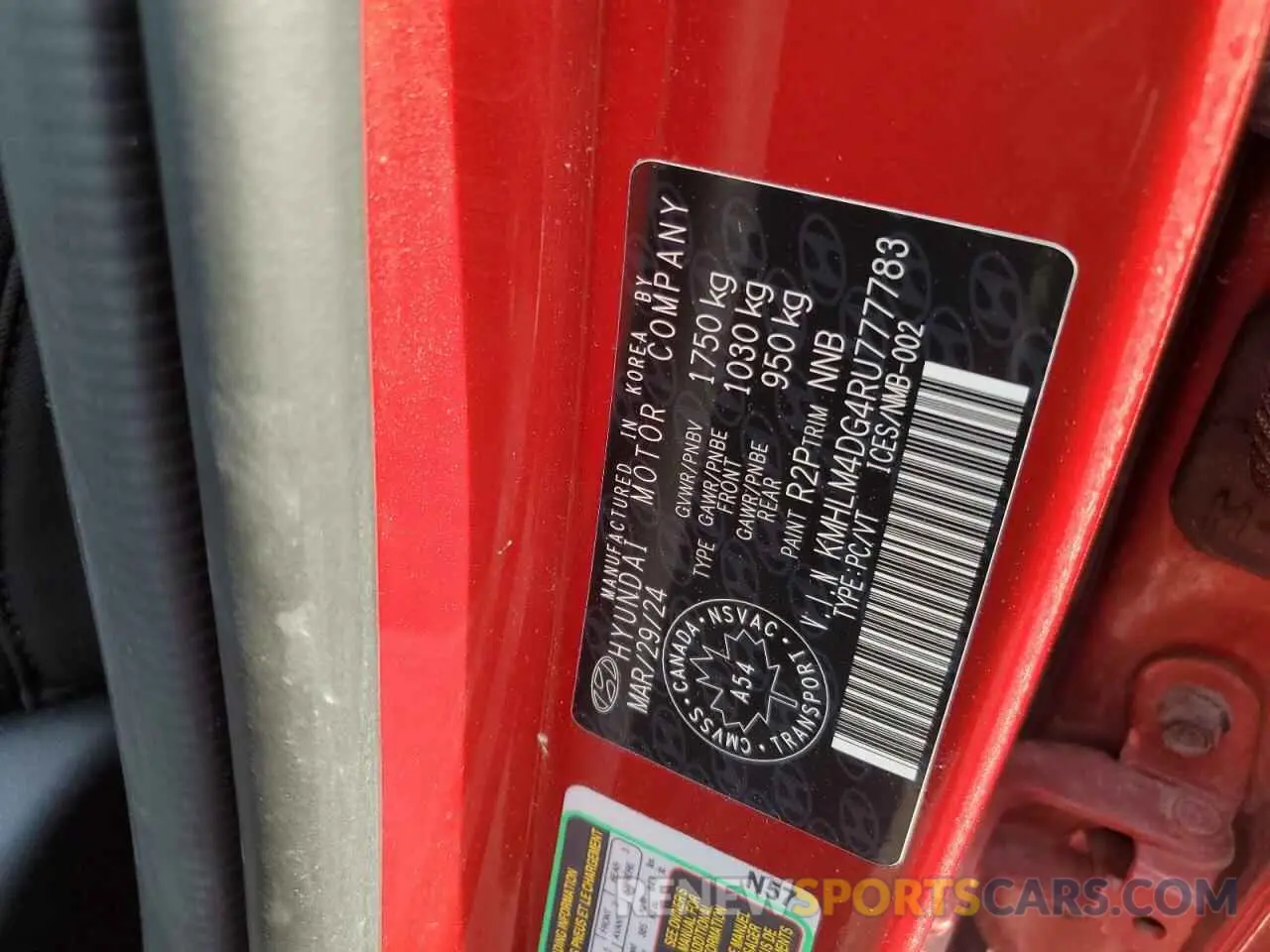 13 Photograph of a damaged car KMHLM4DG4RU777783 HYUNDAI ELANTRA 2024