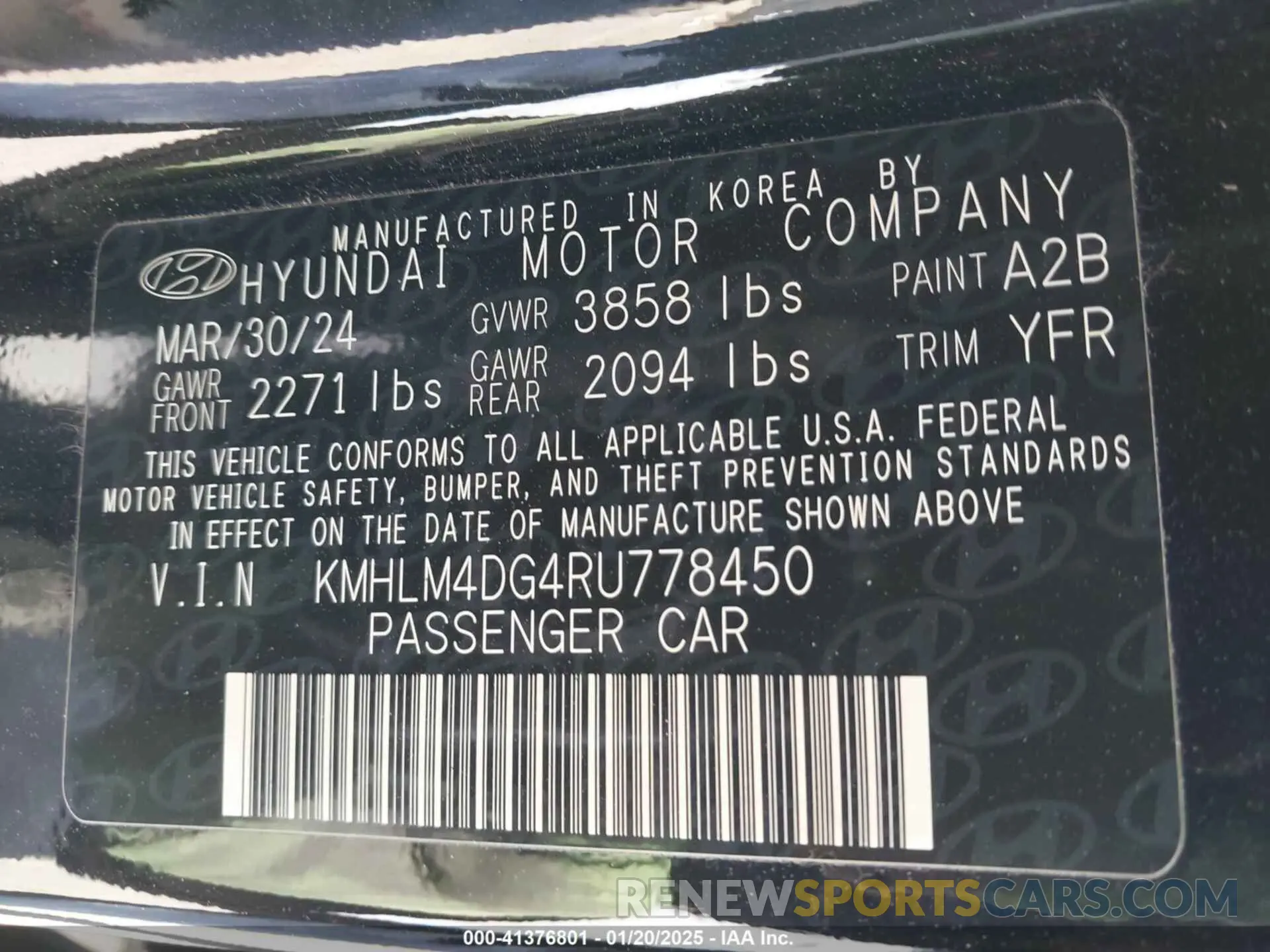 9 Photograph of a damaged car KMHLM4DG4RU778450 HYUNDAI ELANTRA 2024
