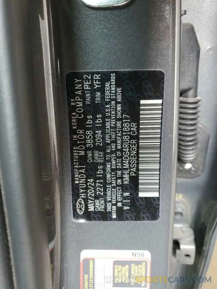 13 Photograph of a damaged car KMHLM4DG4RU818817 HYUNDAI ELANTRA 2024