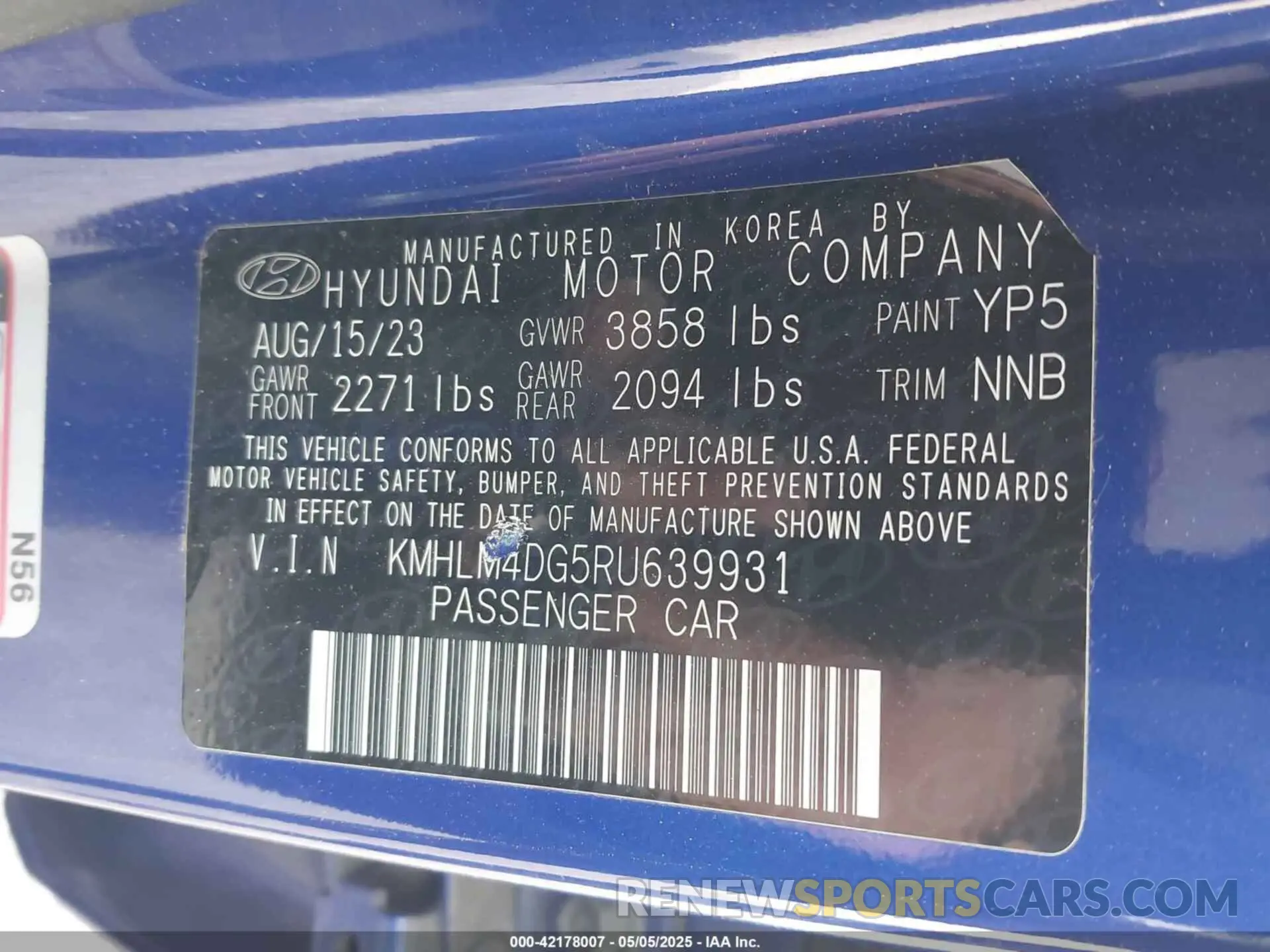 9 Photograph of a damaged car KMHLM4DG5RU639931 HYUNDAI ELANTRA 2024