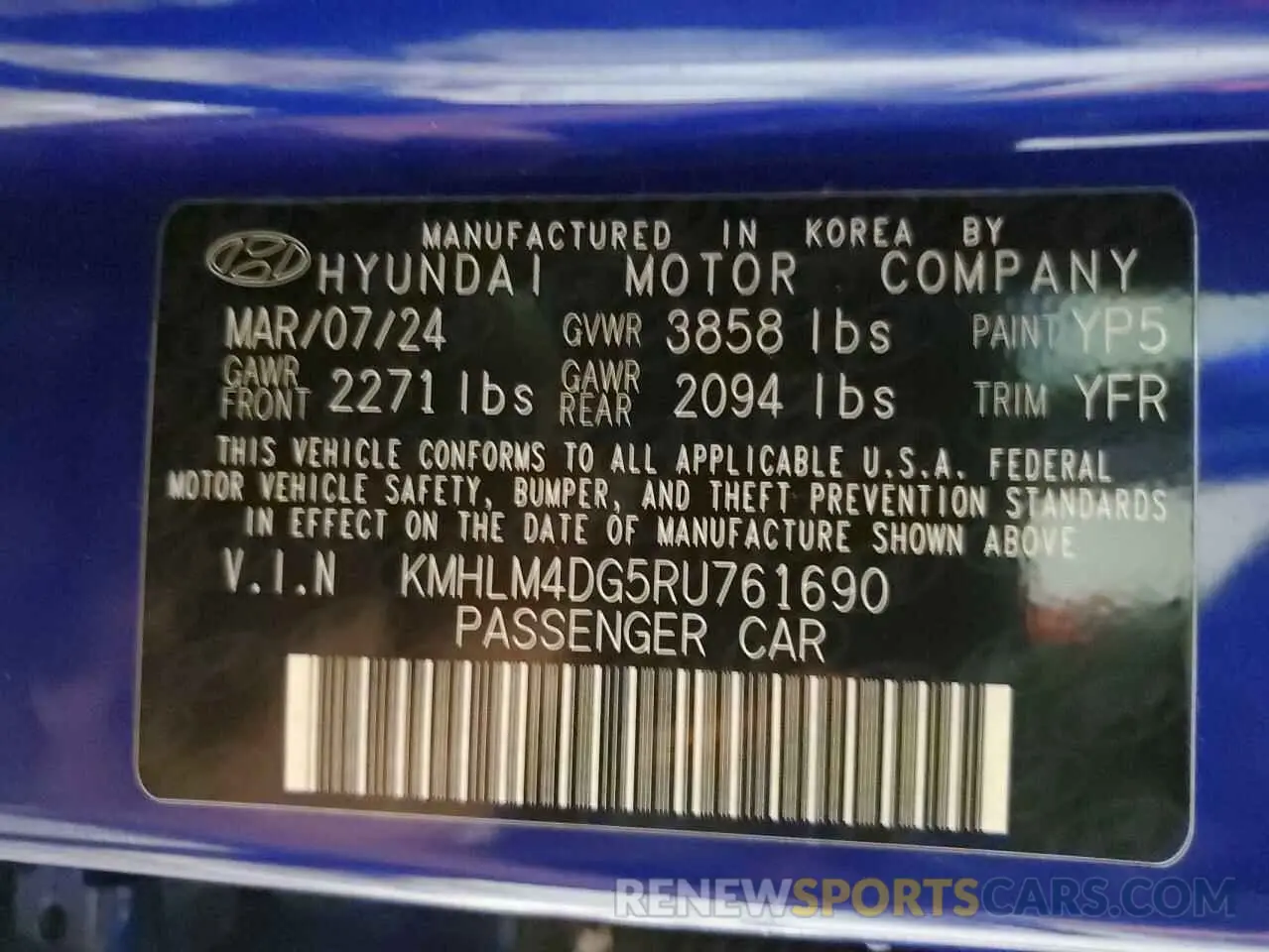 12 Photograph of a damaged car KMHLM4DG5RU761690 HYUNDAI ELANTRA 2024