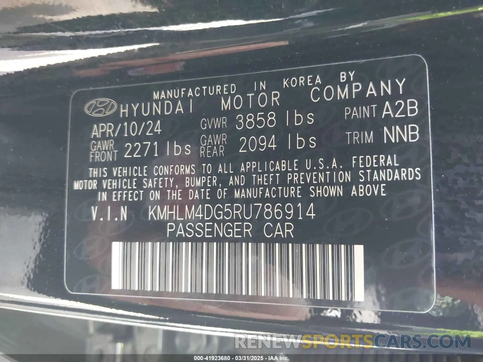 9 Photograph of a damaged car KMHLM4DG5RU786914 HYUNDAI ELANTRA 2024