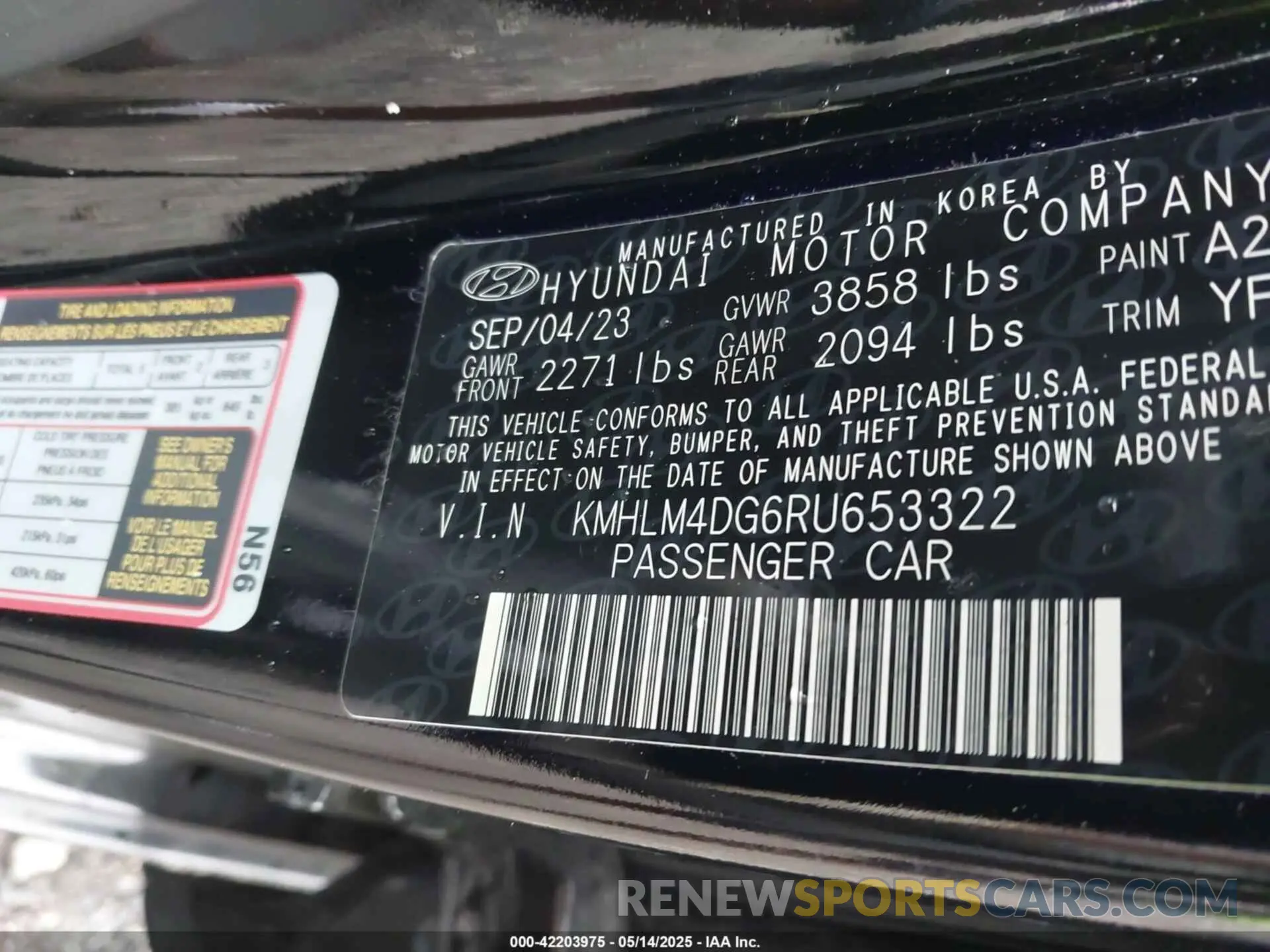 9 Photograph of a damaged car KMHLM4DG6RU653322 HYUNDAI ELANTRA 2024