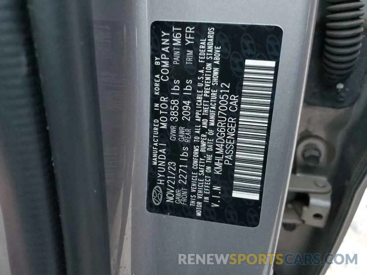 12 Photograph of a damaged car KMHLM4DG6RU700512 HYUNDAI ELANTRA 2024