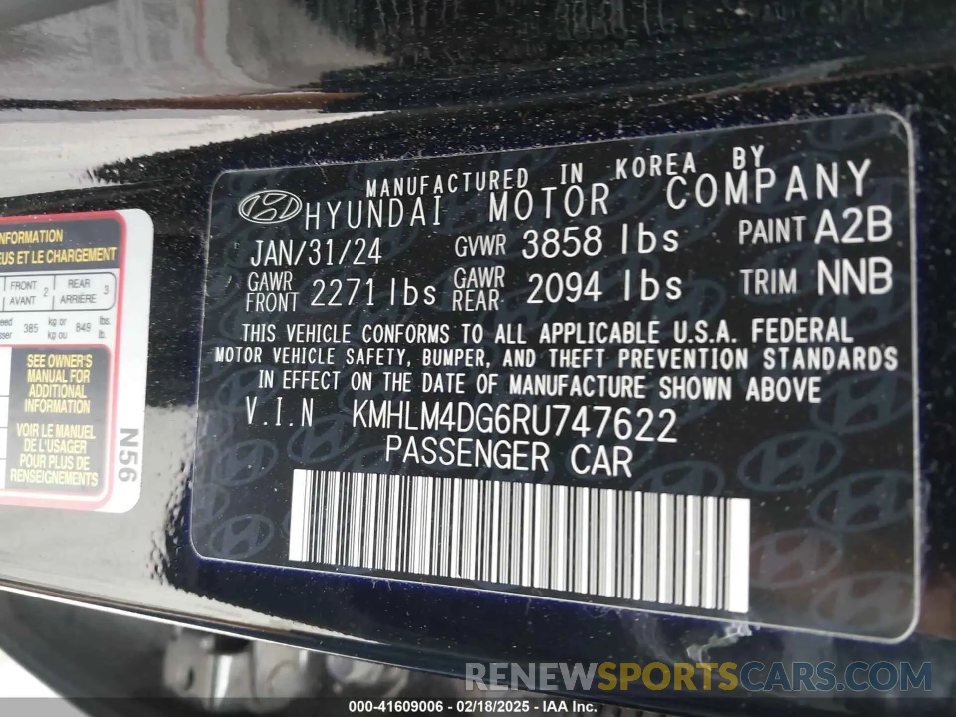 9 Photograph of a damaged car KMHLM4DG6RU747622 HYUNDAI ELANTRA 2024