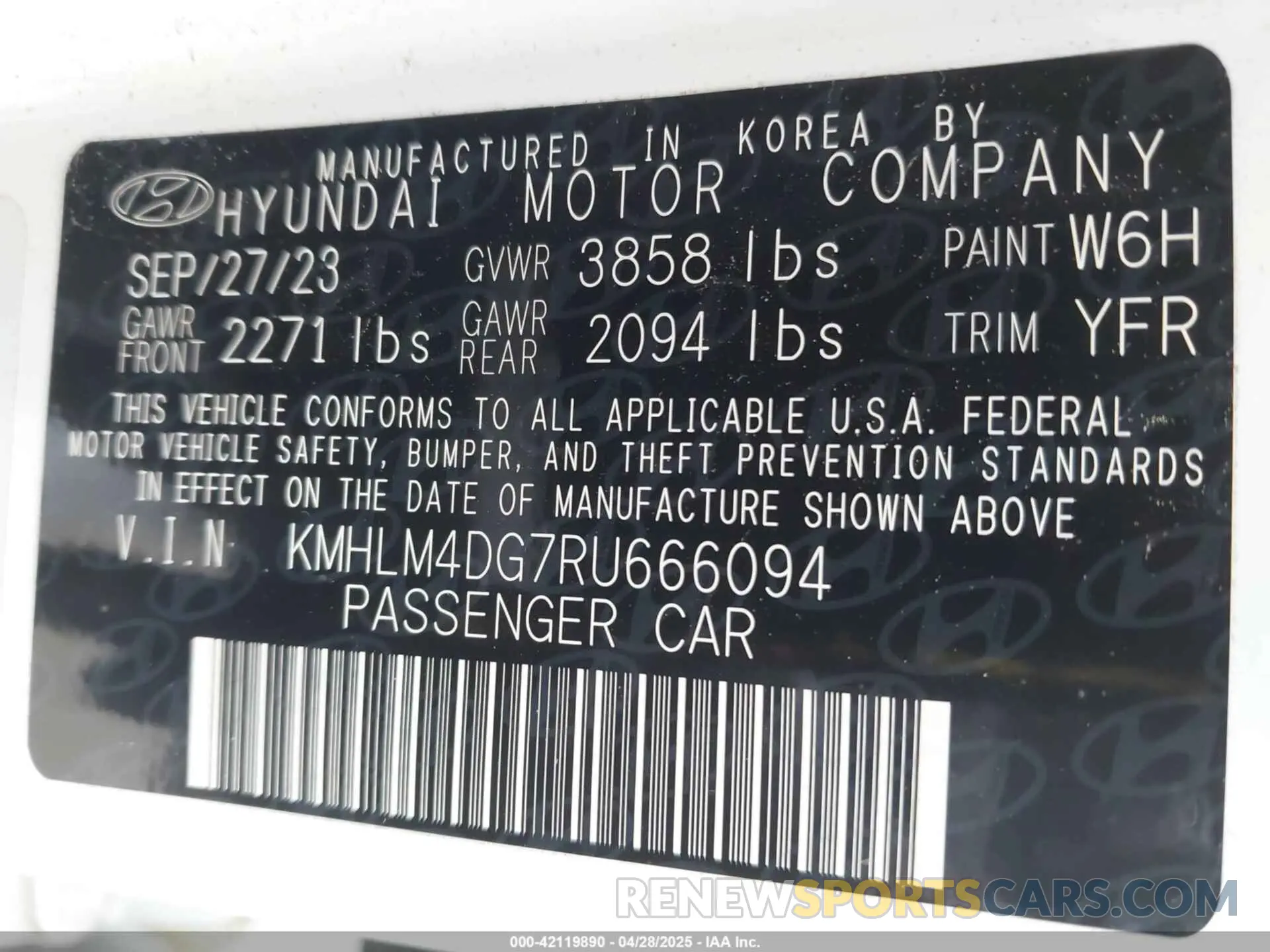 9 Photograph of a damaged car KMHLM4DG7RU666094 HYUNDAI ELANTRA 2024