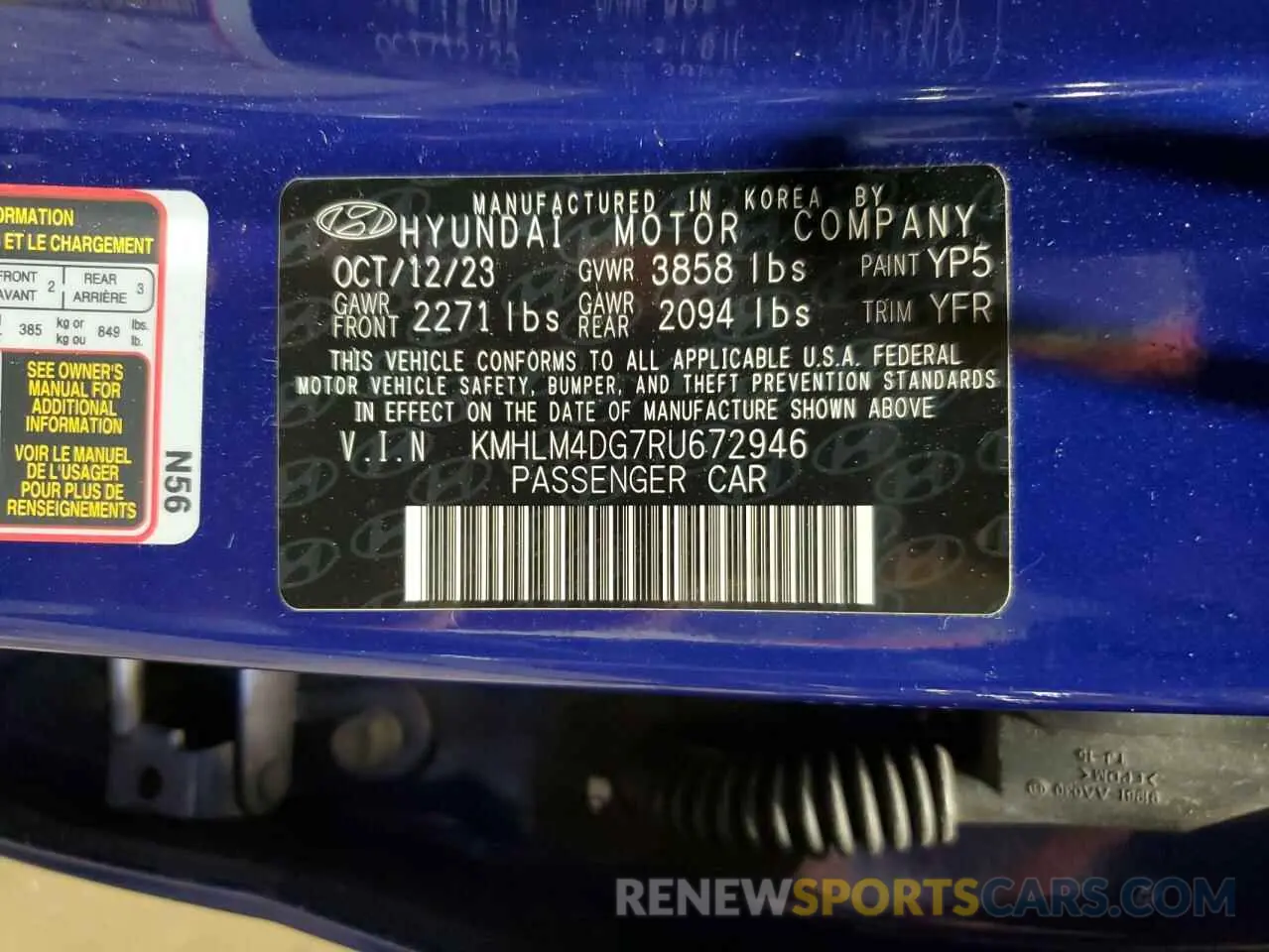 12 Photograph of a damaged car KMHLM4DG7RU672946 HYUNDAI ELANTRA 2024