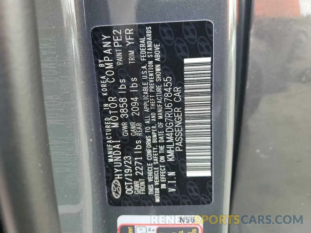 12 Photograph of a damaged car KMHLM4DG7RU678455 HYUNDAI ELANTRA 2024