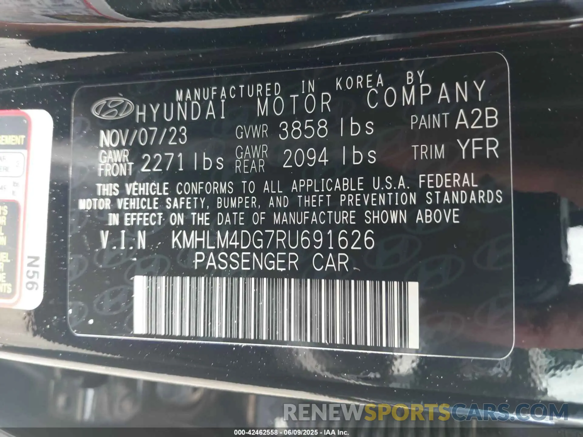 9 Photograph of a damaged car KMHLM4DG7RU691626 HYUNDAI ELANTRA 2024