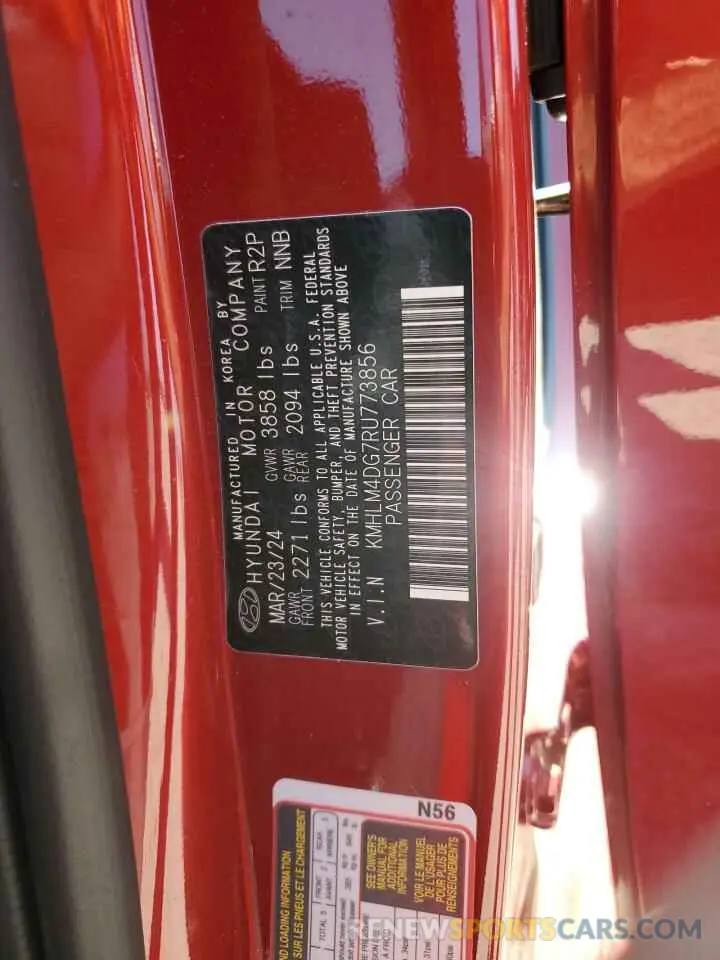 12 Photograph of a damaged car KMHLM4DG7RU773856 HYUNDAI ELANTRA 2024