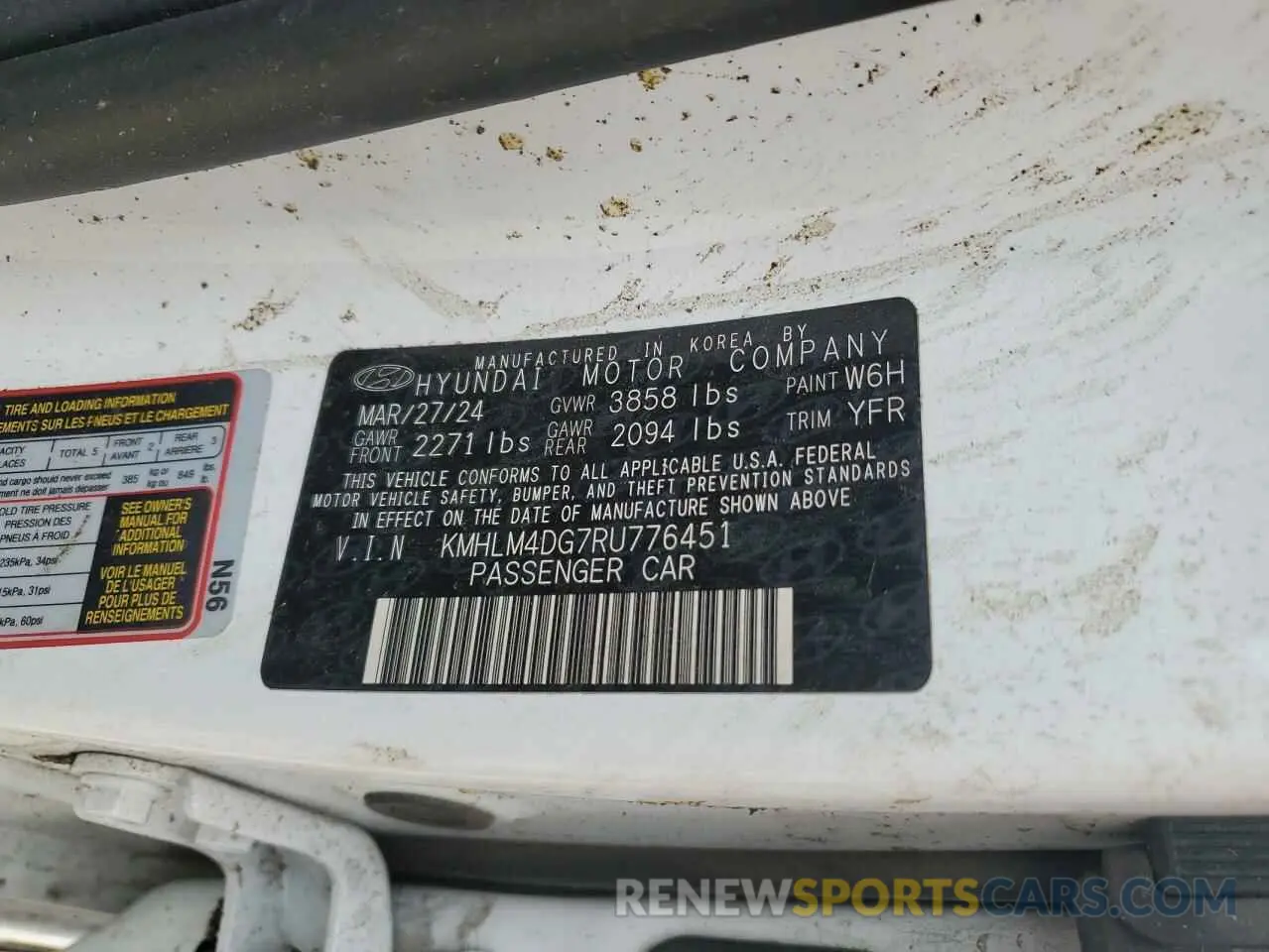 12 Photograph of a damaged car KMHLM4DG7RU776451 HYUNDAI ELANTRA 2024
