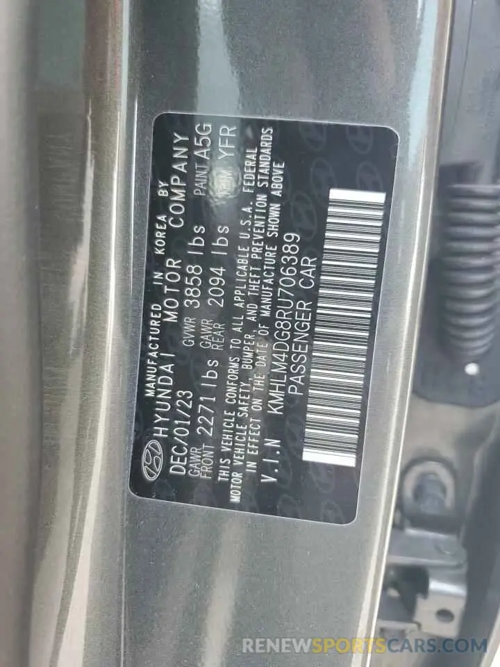 13 Photograph of a damaged car KMHLM4DG8RU706389 HYUNDAI ELANTRA 2024