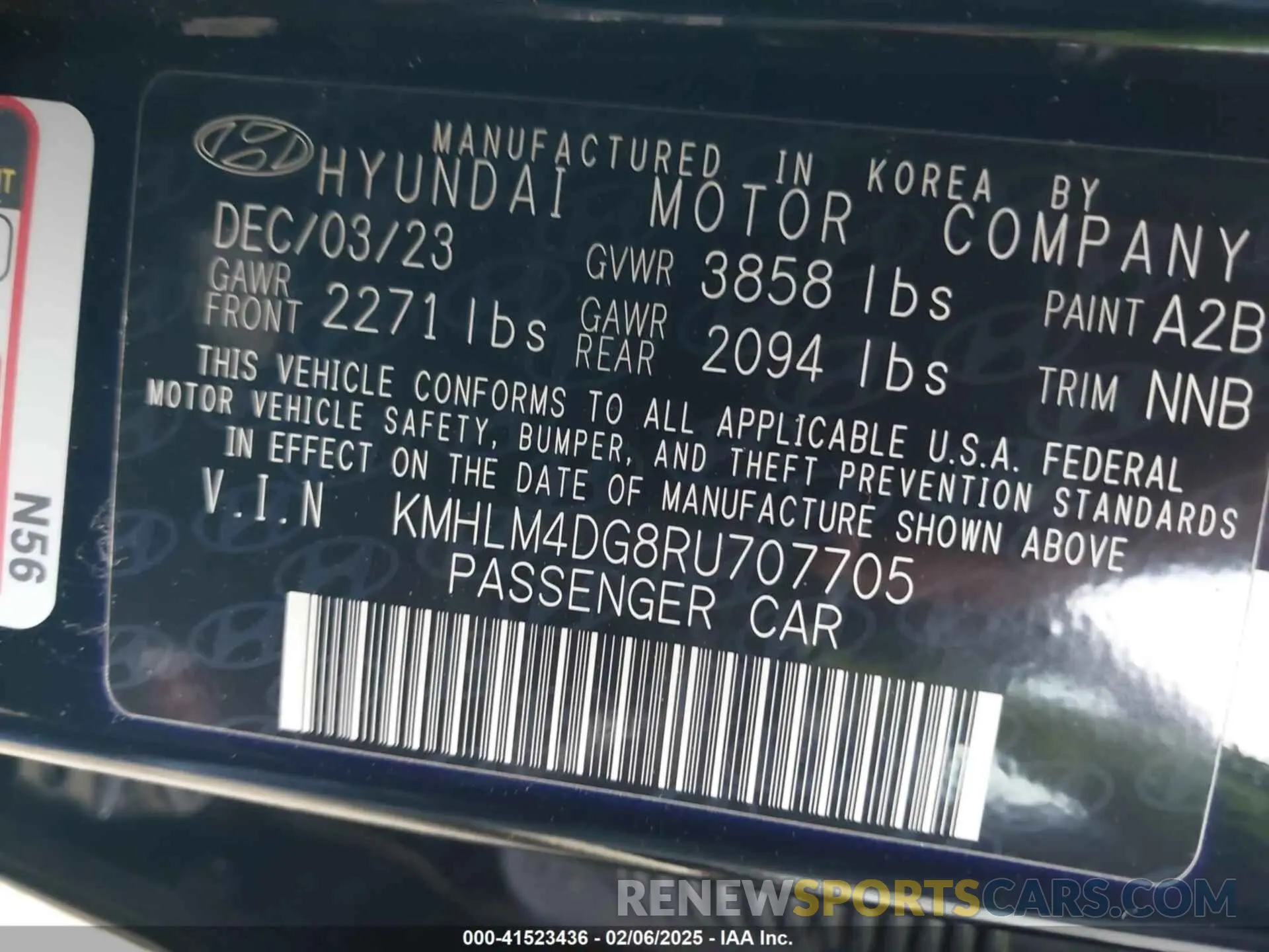 9 Photograph of a damaged car KMHLM4DG8RU707705 HYUNDAI ELANTRA 2024