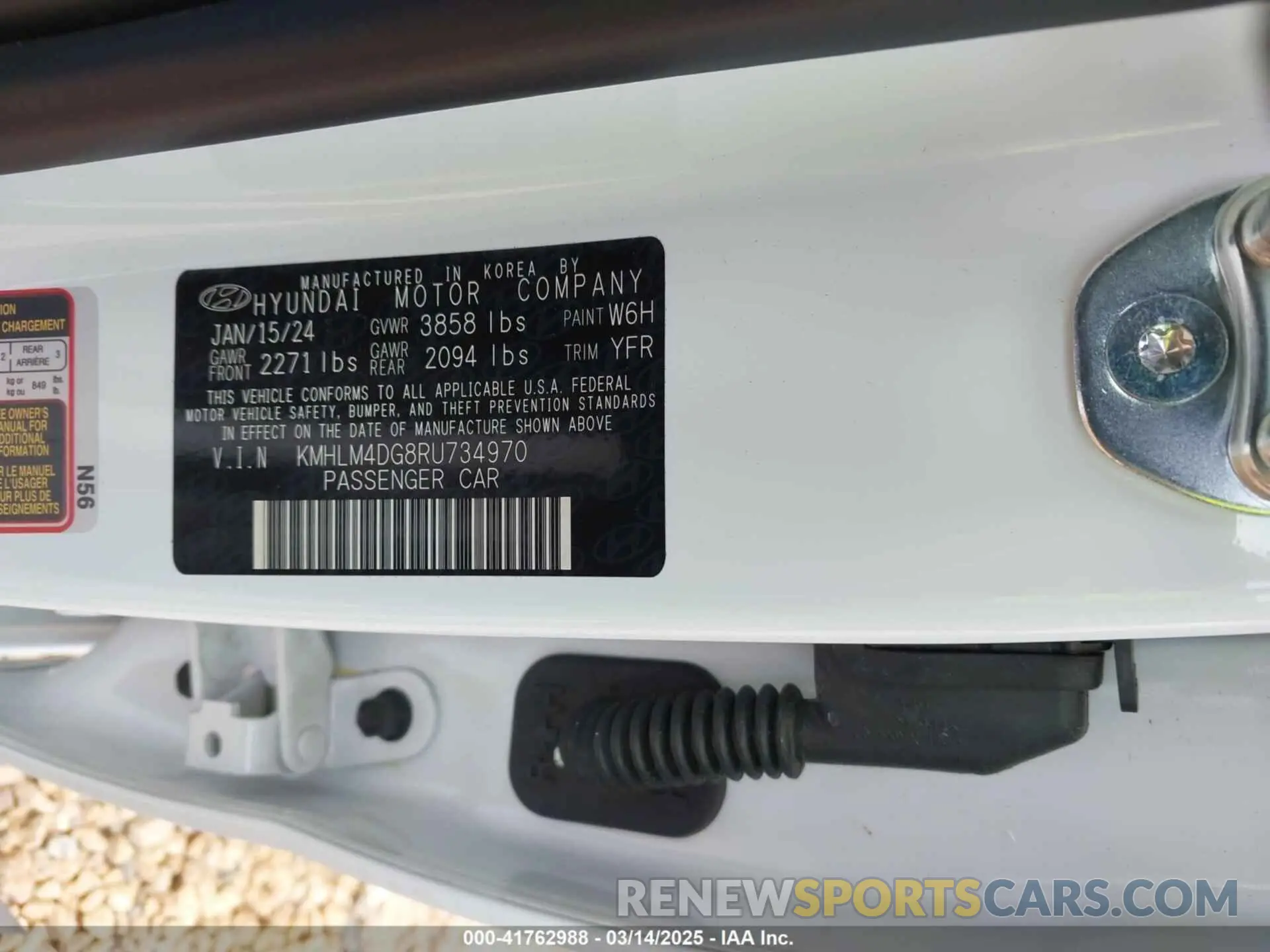 9 Photograph of a damaged car KMHLM4DG8RU734970 HYUNDAI ELANTRA 2024