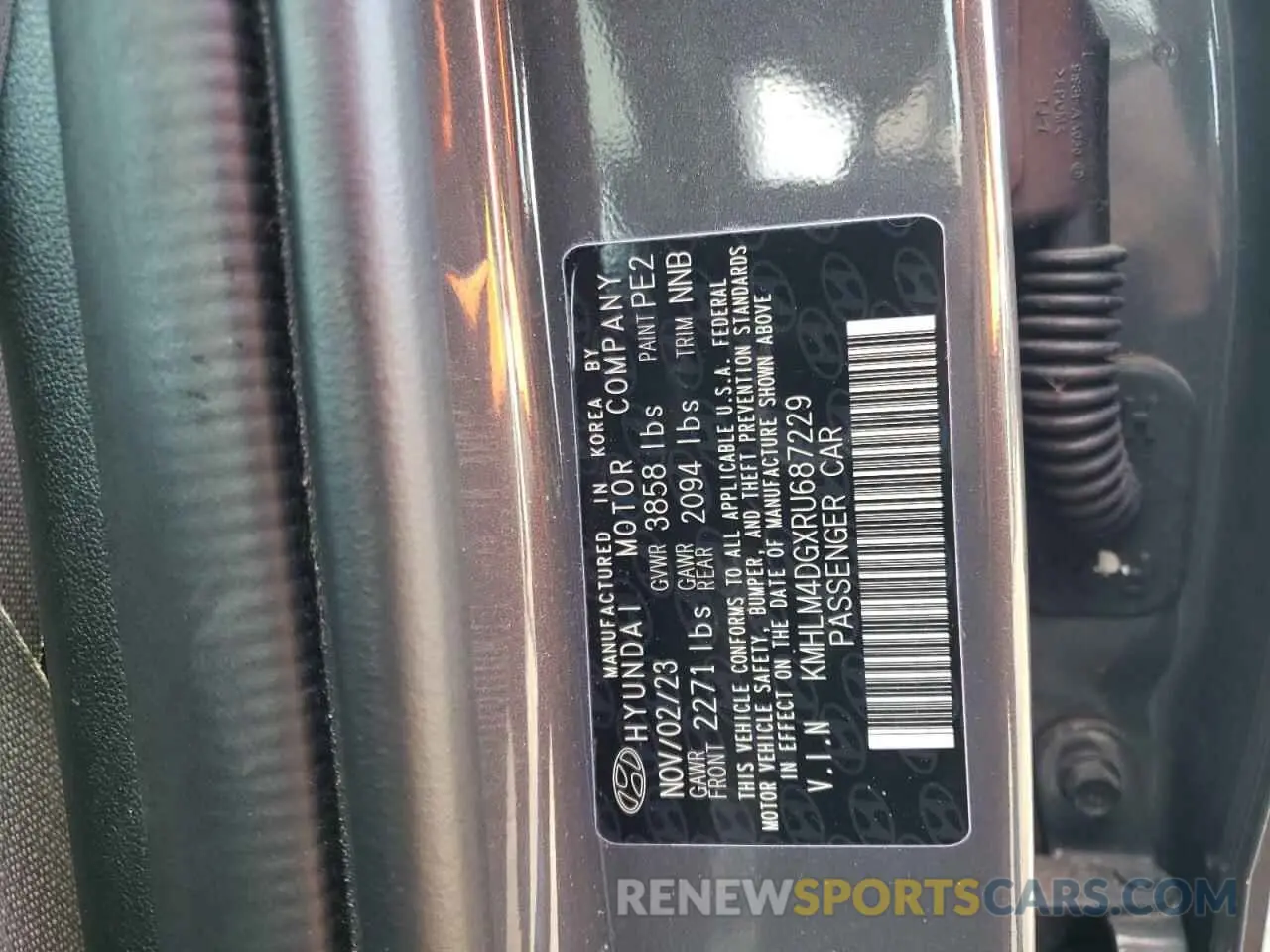 14 Photograph of a damaged car KMHLM4DGXRU687229 HYUNDAI ELANTRA 2024