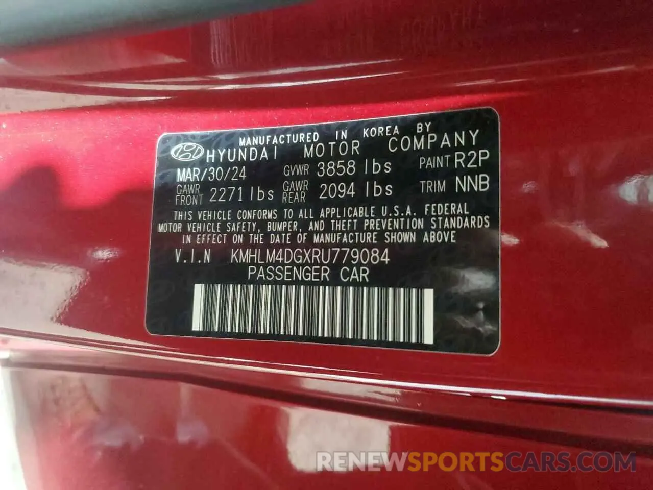 12 Photograph of a damaged car KMHLM4DGXRU779084 HYUNDAI ELANTRA 2024