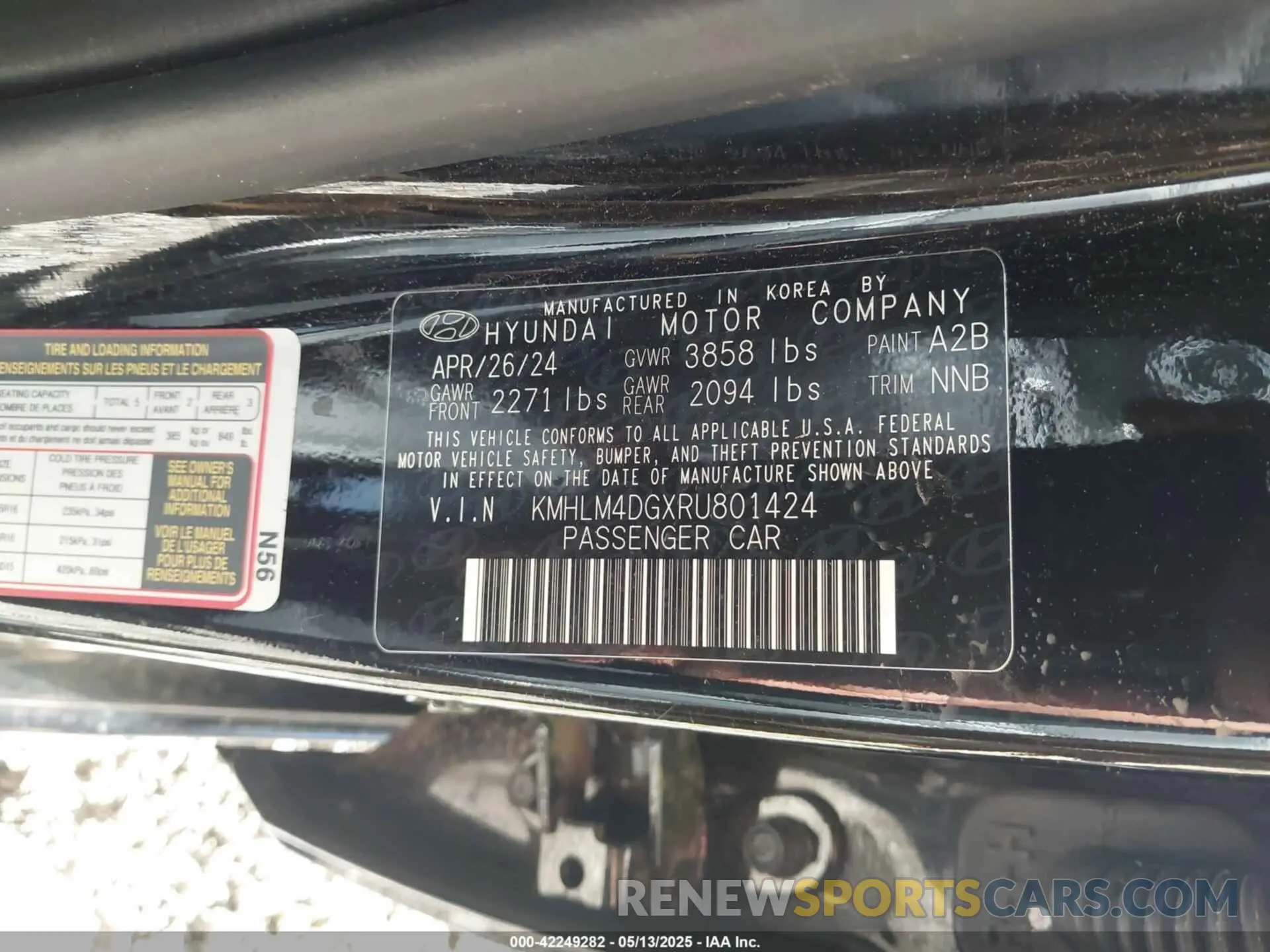 9 Photograph of a damaged car KMHLM4DGXRU801424 HYUNDAI ELANTRA 2024
