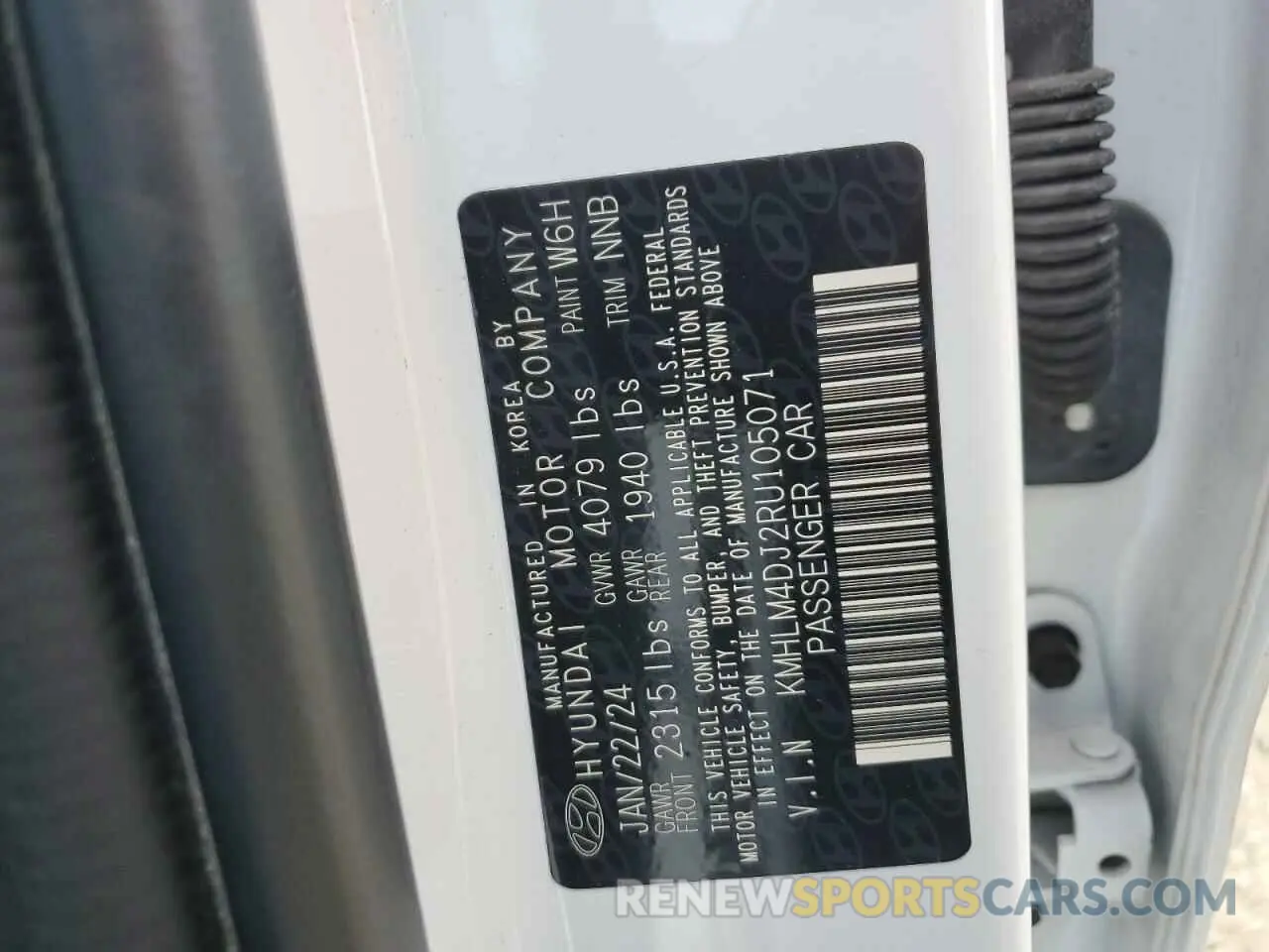 13 Photograph of a damaged car KMHLM4DJ2RU105071 HYUNDAI ELANTRA 2024