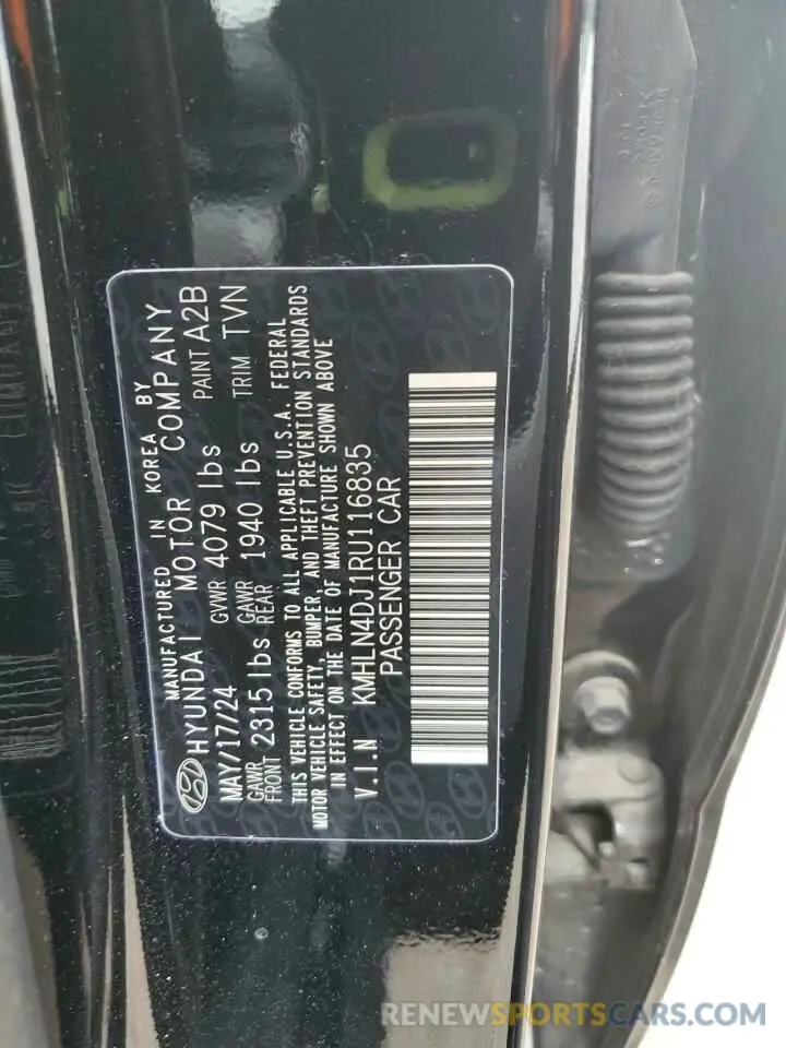 12 Photograph of a damaged car KMHLN4DJ1RU116835 HYUNDAI ELANTRA 2024