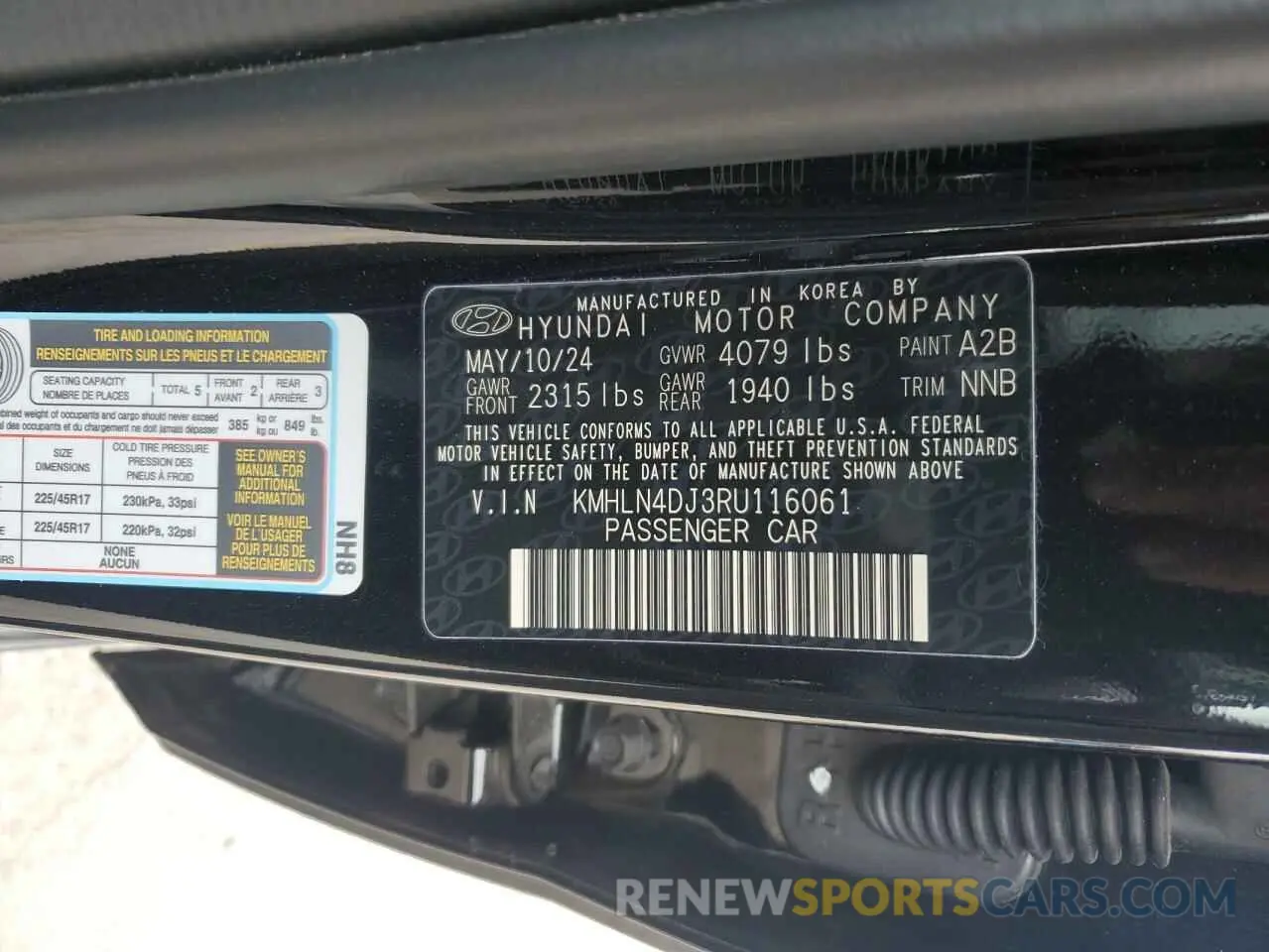 12 Photograph of a damaged car KMHLN4DJ3RU116061 HYUNDAI ELANTRA 2024