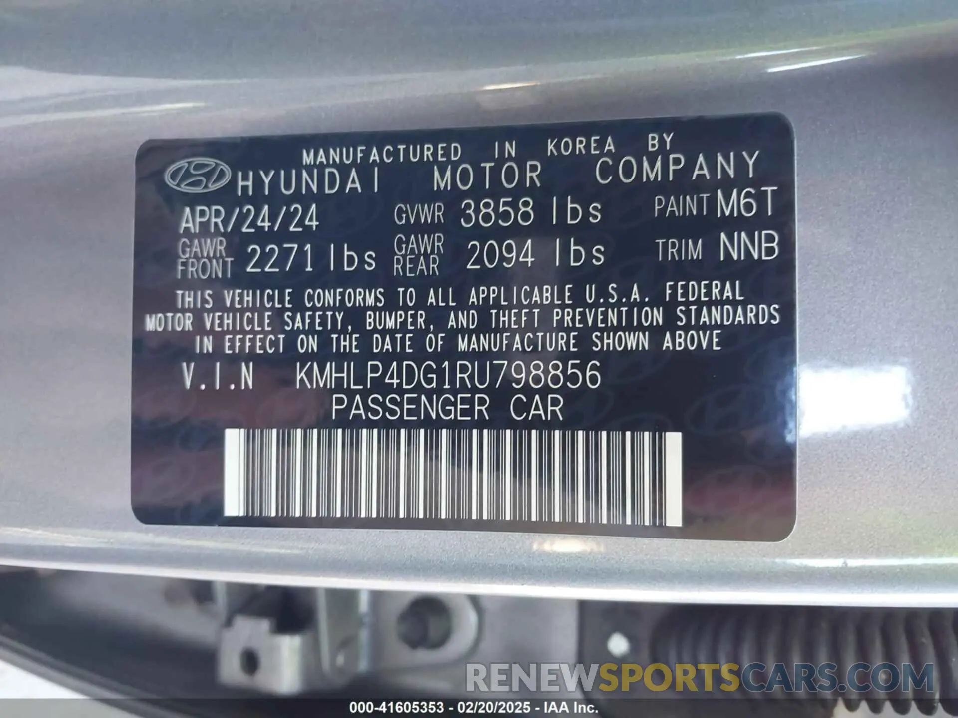 9 Photograph of a damaged car KMHLP4DG1RU798856 HYUNDAI ELANTRA 2024