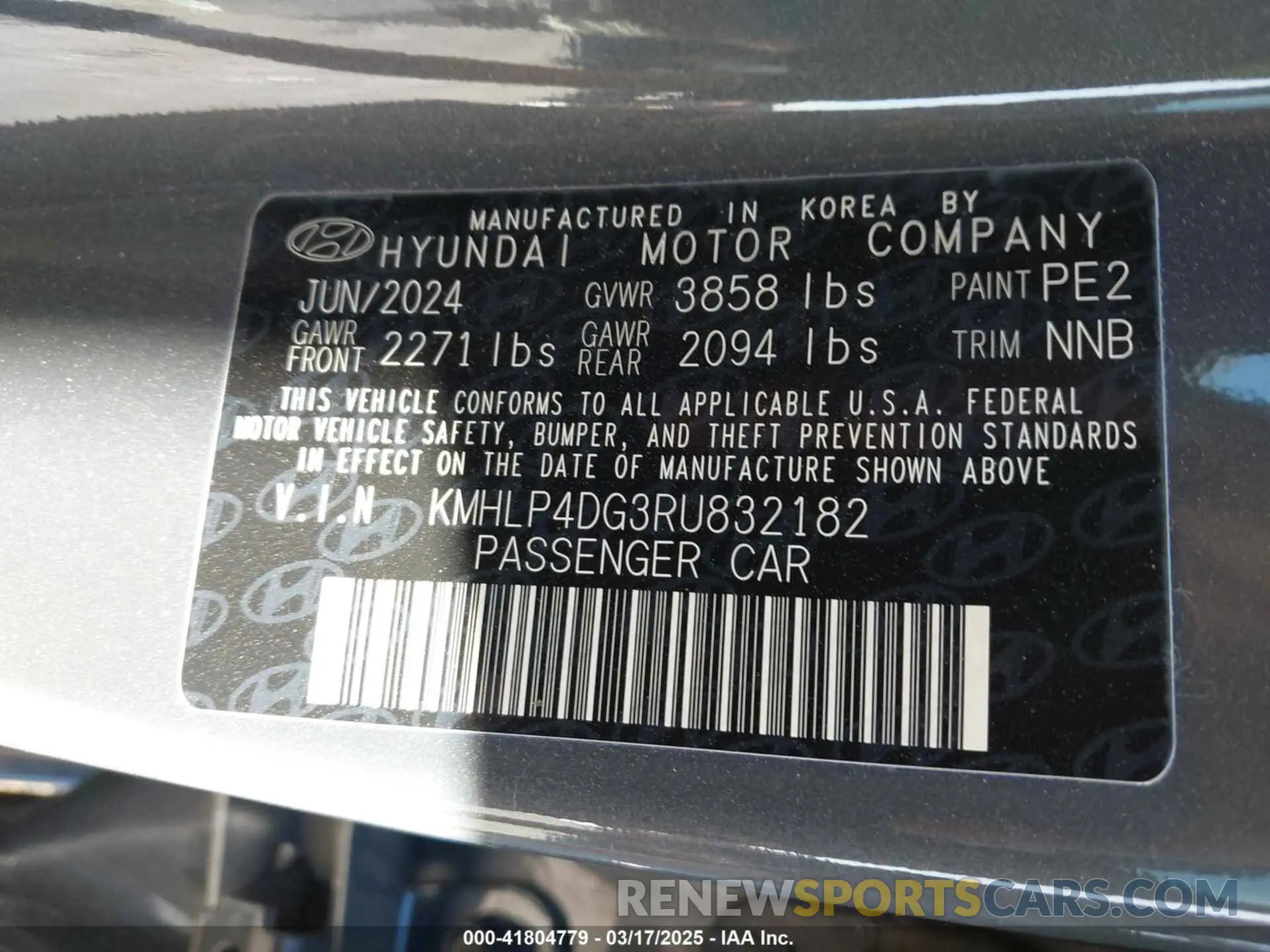 9 Photograph of a damaged car KMHLP4DG3RU832182 HYUNDAI ELANTRA 2024