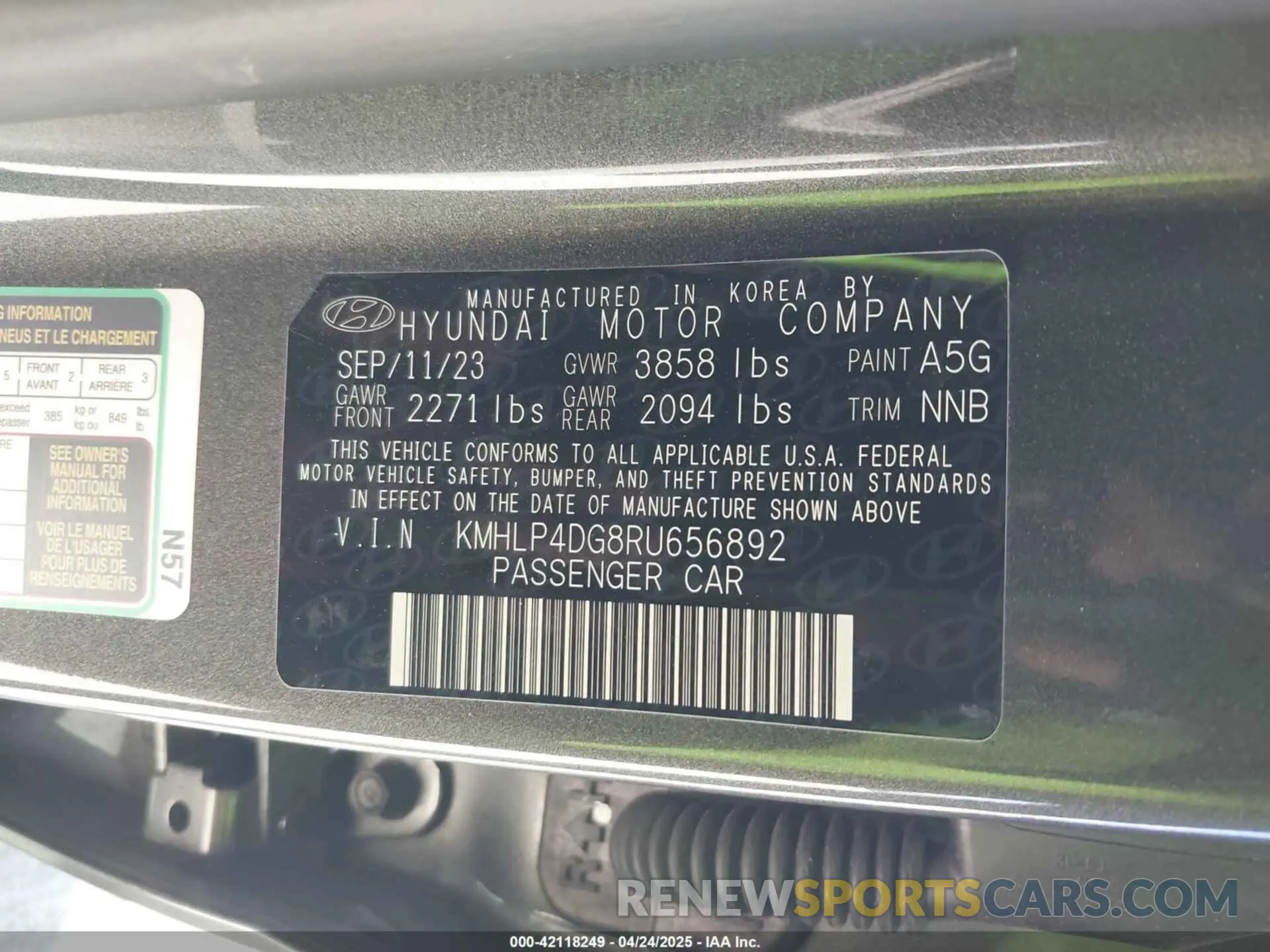 9 Photograph of a damaged car KMHLP4DG8RU656892 HYUNDAI ELANTRA 2024