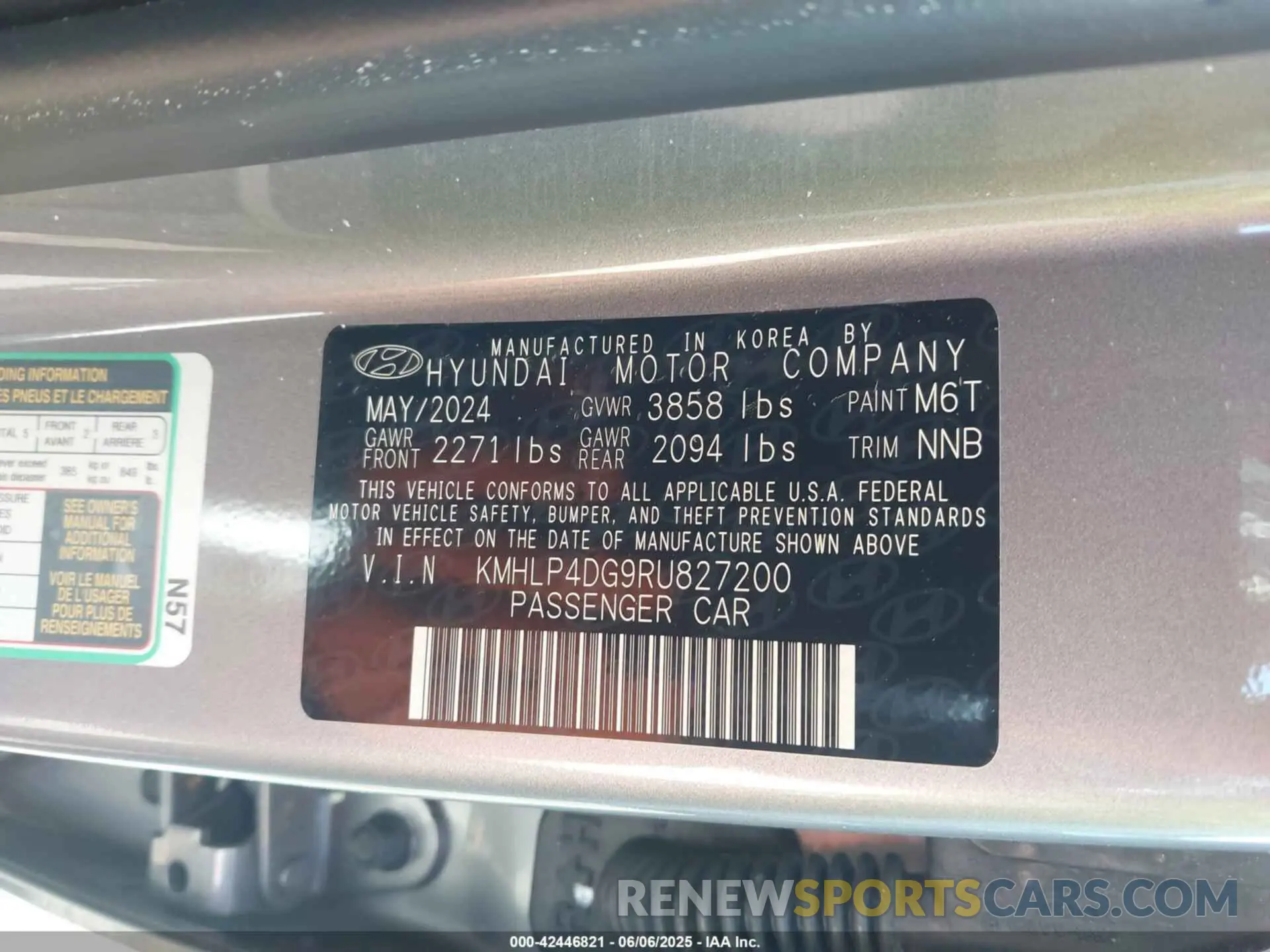 9 Photograph of a damaged car KMHLP4DG9RU827200 HYUNDAI ELANTRA 2024