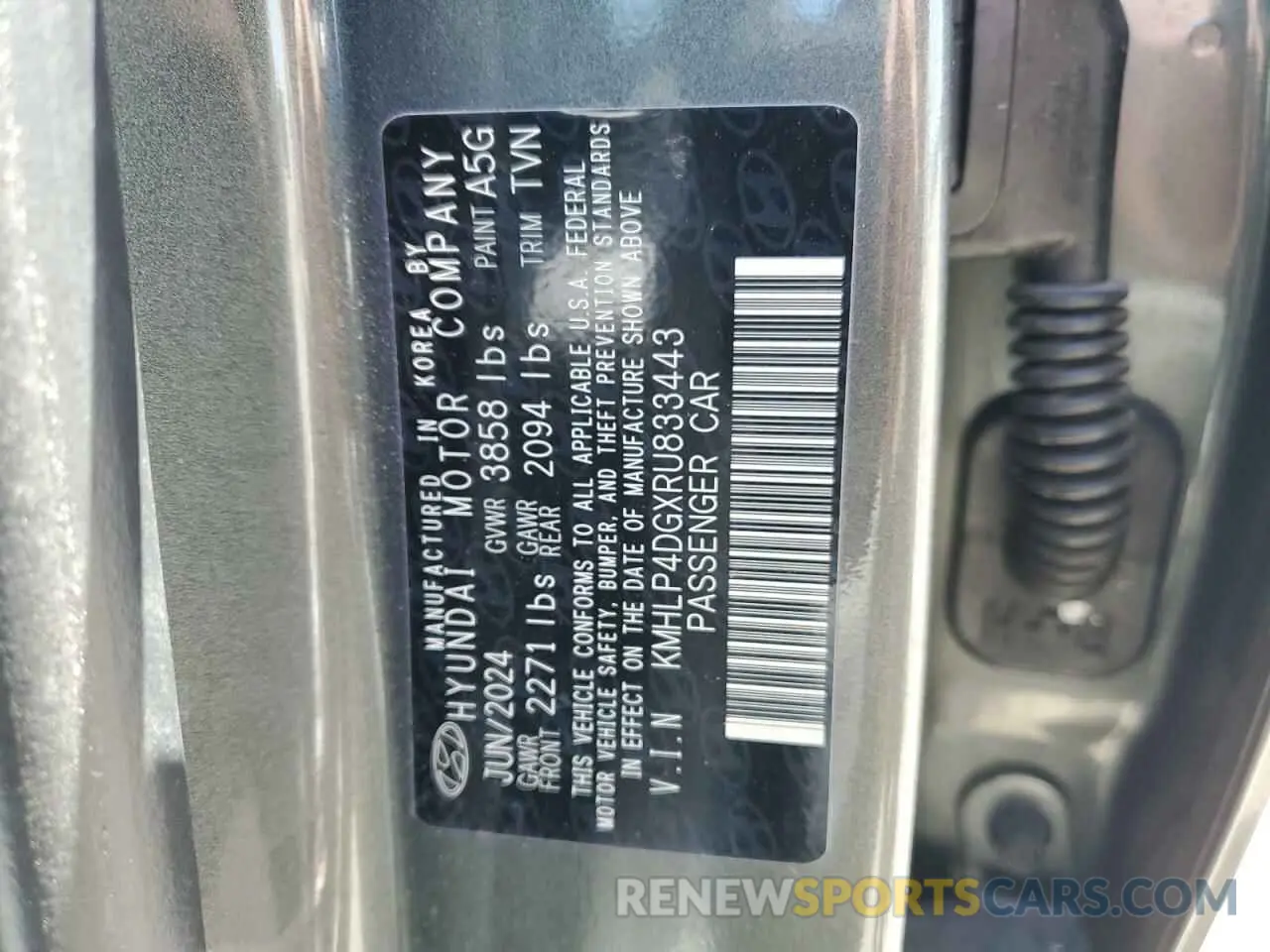 12 Photograph of a damaged car KMHLP4DGXRU833443 HYUNDAI ELANTRA 2024