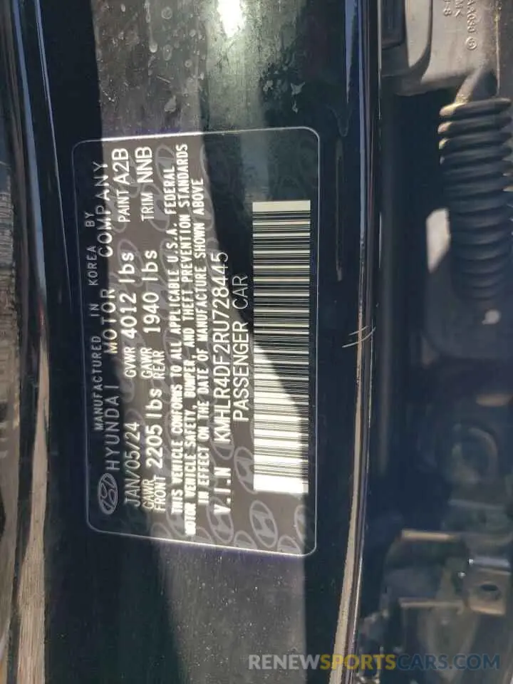 13 Photograph of a damaged car KMHLR4DF2RU728445 HYUNDAI ELANTRA 2024