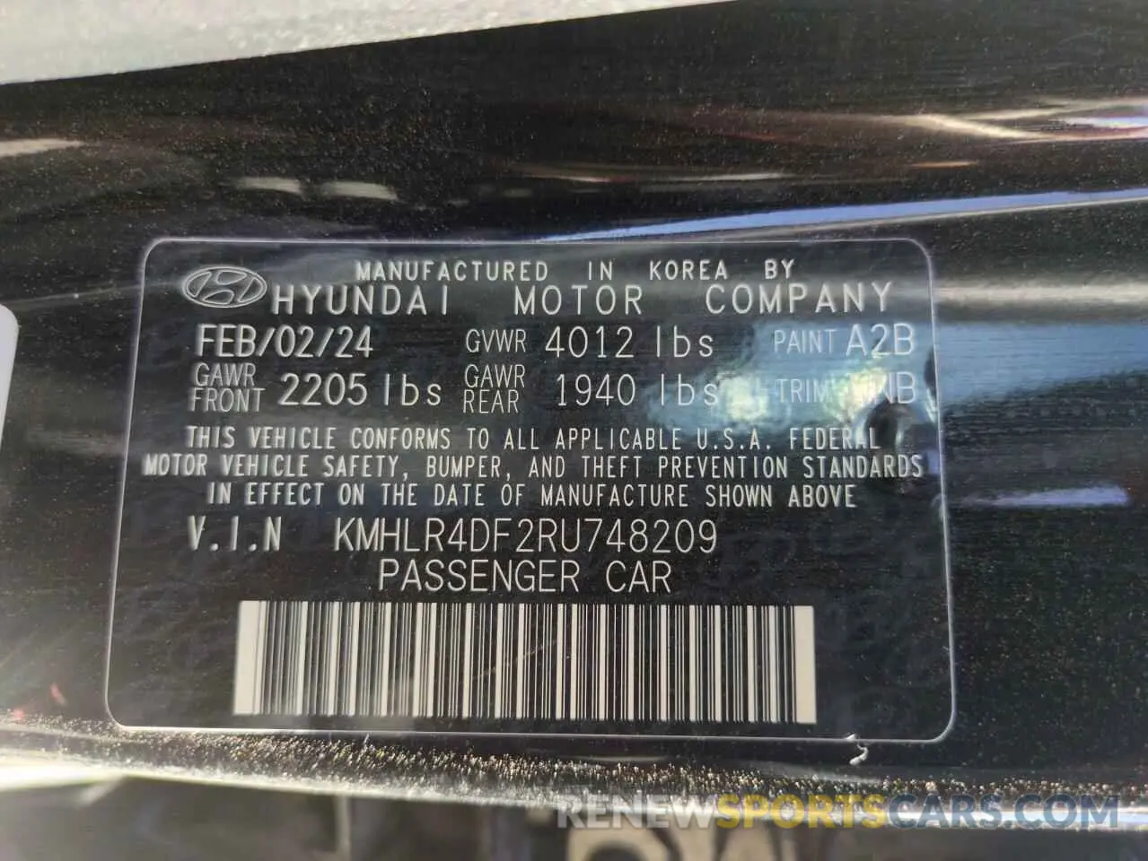 13 Photograph of a damaged car KMHLR4DF2RU748209 HYUNDAI ELANTRA 2024
