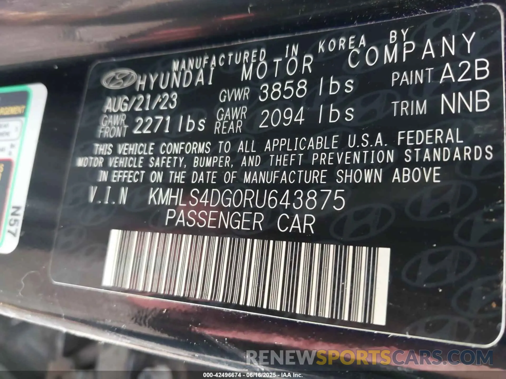 9 Photograph of a damaged car KMHLS4DG0RU643875 HYUNDAI ELANTRA 2024