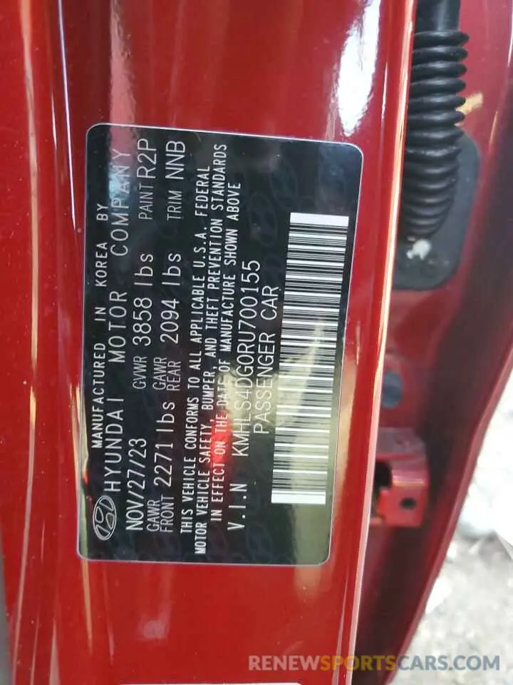 12 Photograph of a damaged car KMHLS4DG0RU700155 HYUNDAI ELANTRA 2024