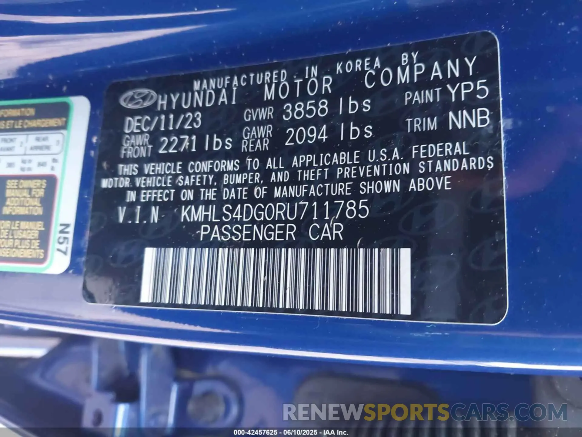 9 Photograph of a damaged car KMHLS4DG0RU711785 HYUNDAI ELANTRA 2024