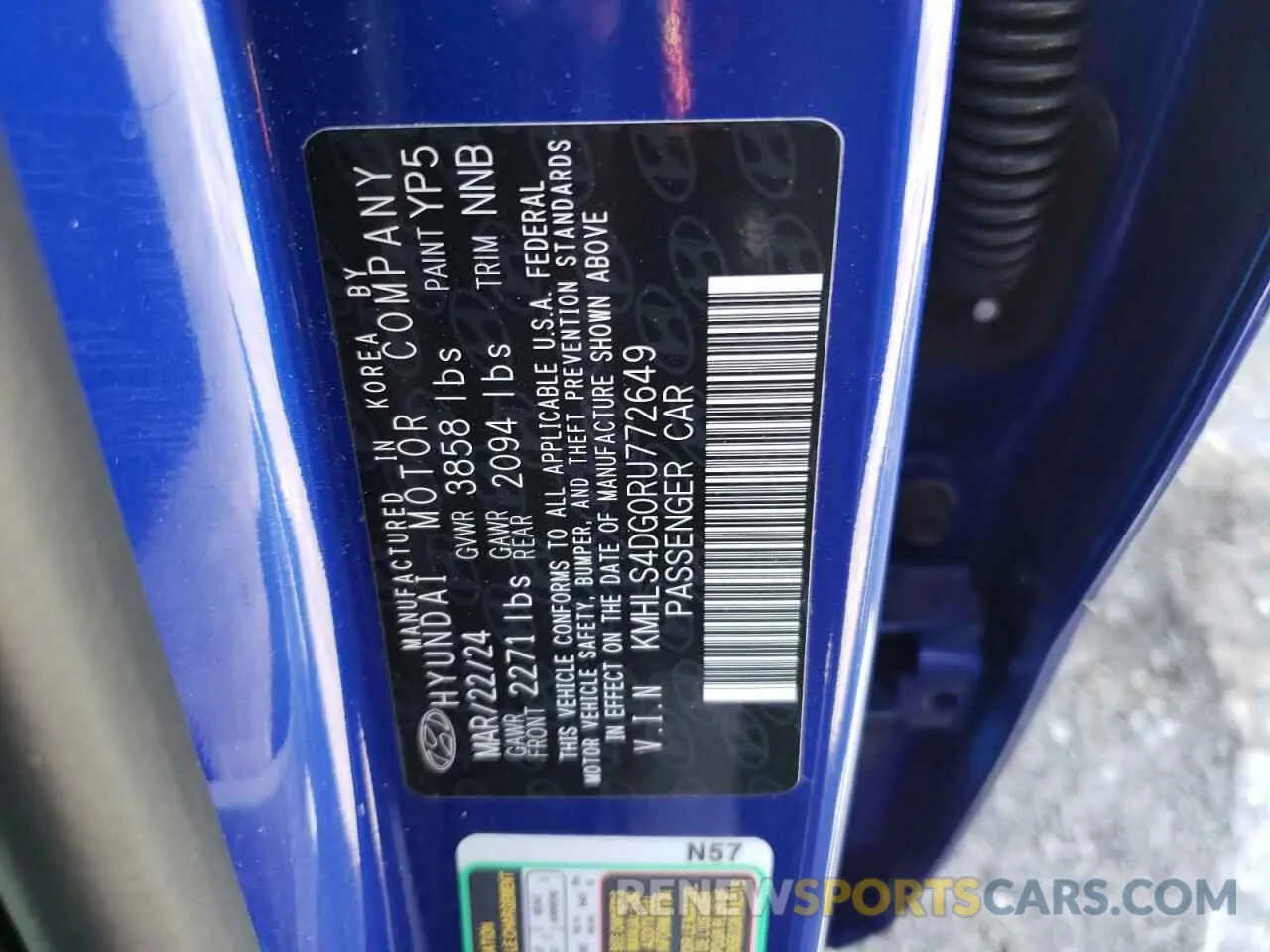 12 Photograph of a damaged car KMHLS4DG0RU772649 HYUNDAI ELANTRA 2024