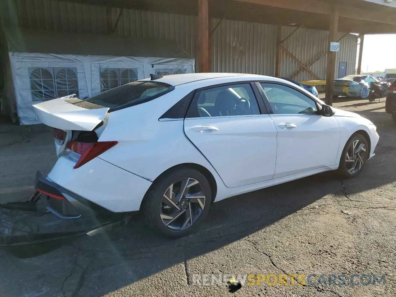3 Photograph of a damaged car KMHLS4DG0RU783442 HYUNDAI ELANTRA 2024