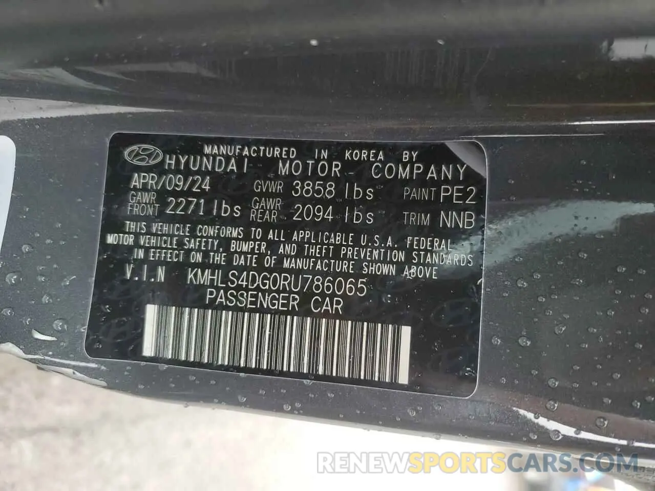 12 Photograph of a damaged car KMHLS4DG0RU786065 HYUNDAI ELANTRA 2024