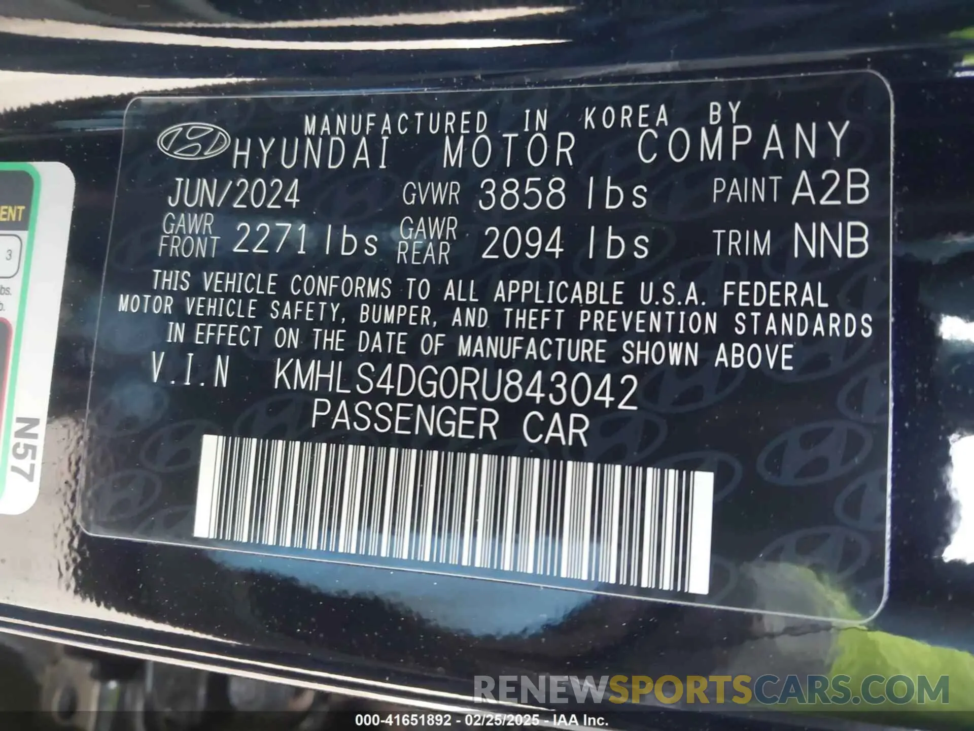 9 Photograph of a damaged car KMHLS4DG0RU843042 HYUNDAI ELANTRA 2024