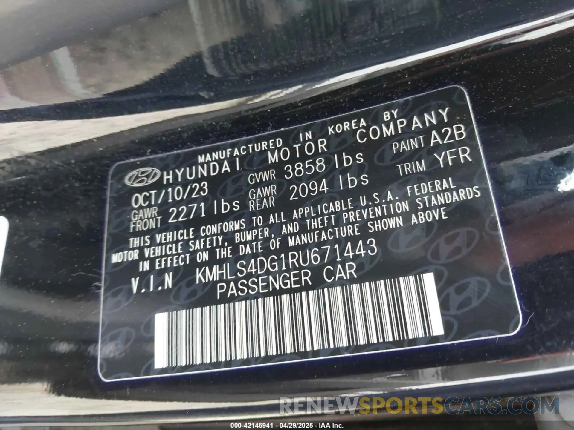 9 Photograph of a damaged car KMHLS4DG1RU671443 HYUNDAI ELANTRA 2024