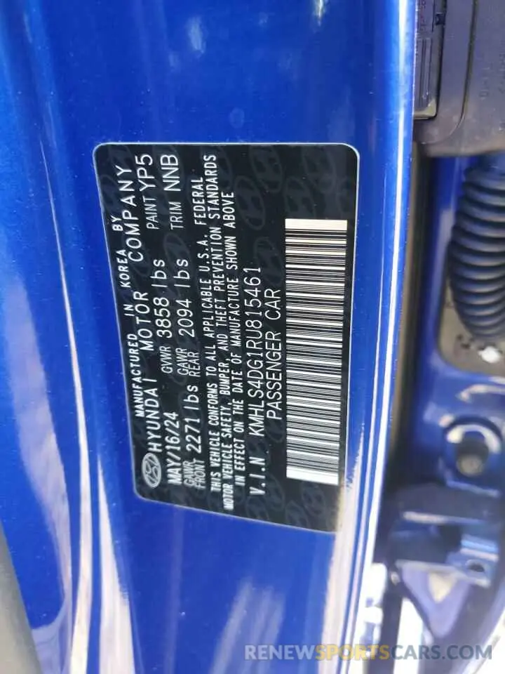 15 Photograph of a damaged car KMHLS4DG1RU815461 HYUNDAI ELANTRA 2024