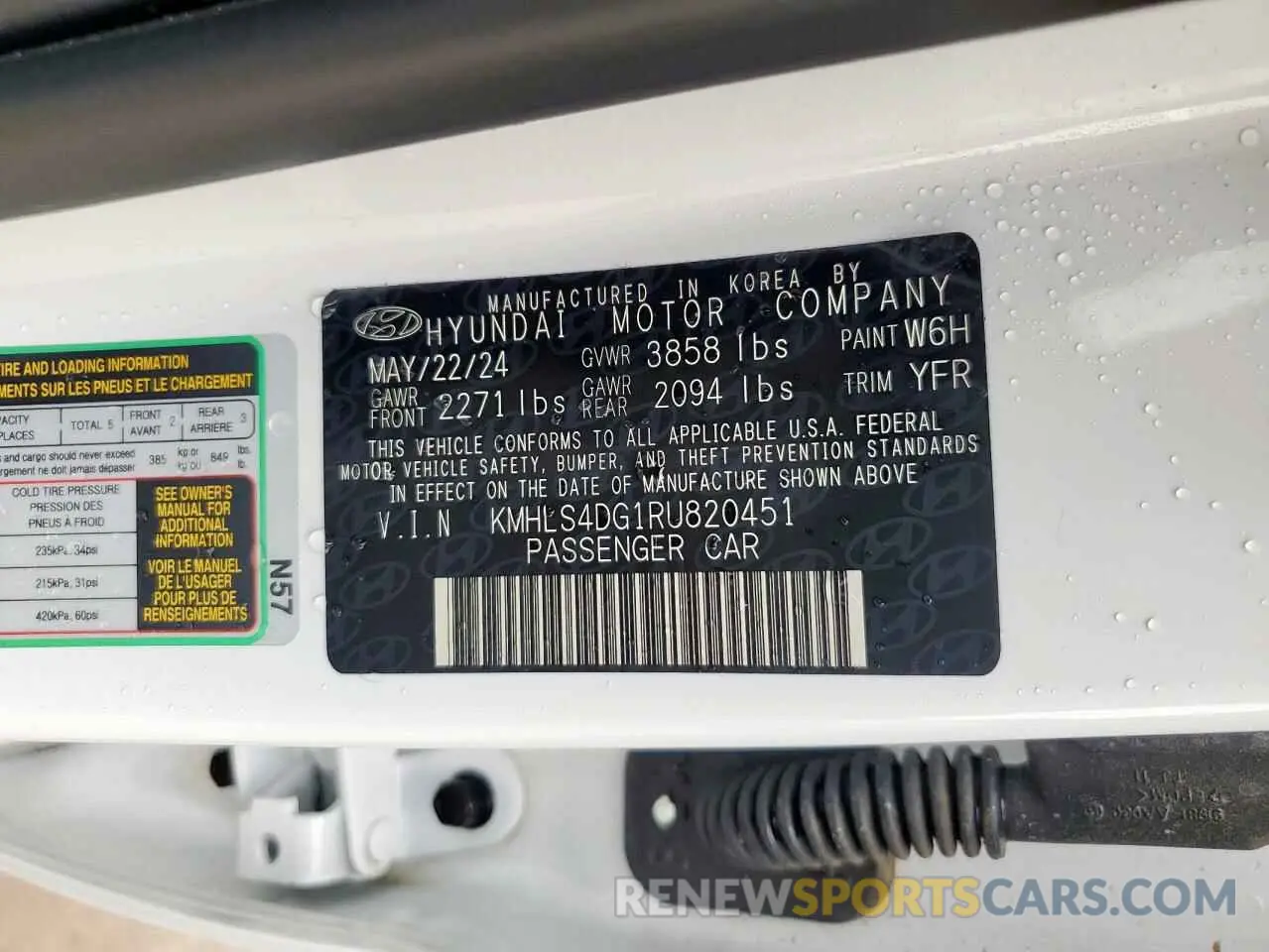 13 Photograph of a damaged car KMHLS4DG1RU820451 HYUNDAI ELANTRA 2024