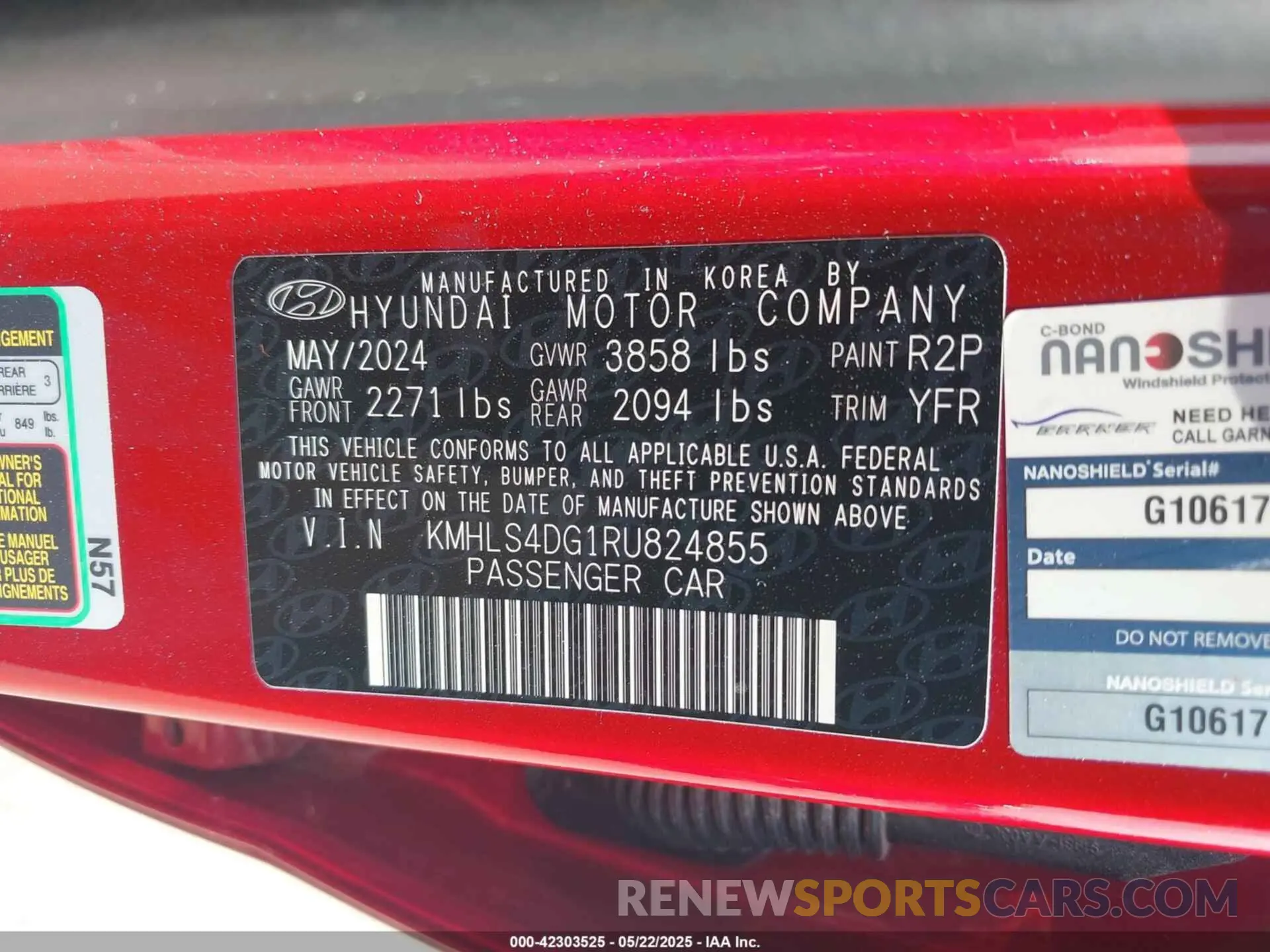 9 Photograph of a damaged car KMHLS4DG1RU824855 HYUNDAI ELANTRA 2024