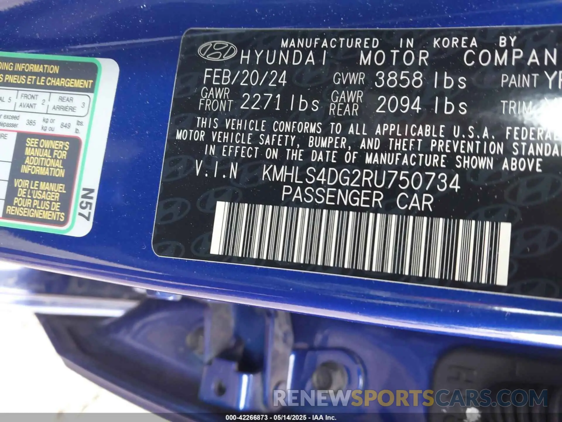 9 Photograph of a damaged car KMHLS4DG2RU750734 HYUNDAI ELANTRA 2024