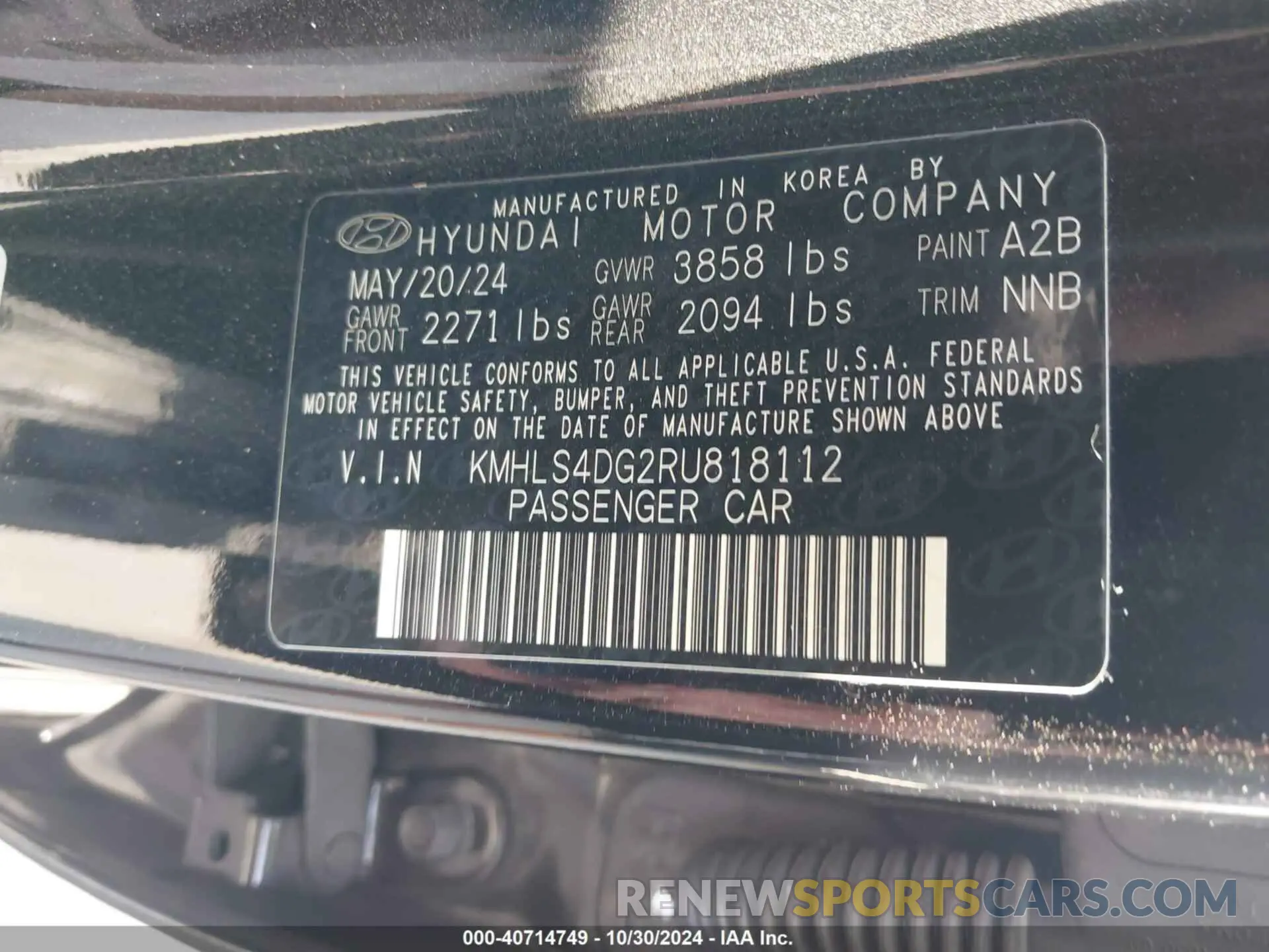 9 Photograph of a damaged car KMHLS4DG2RU818112 HYUNDAI ELANTRA 2024