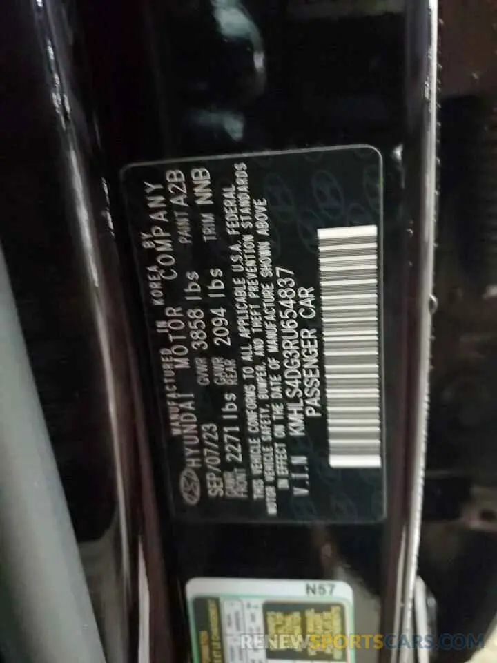 12 Photograph of a damaged car KMHLS4DG3RU654837 HYUNDAI ELANTRA 2024