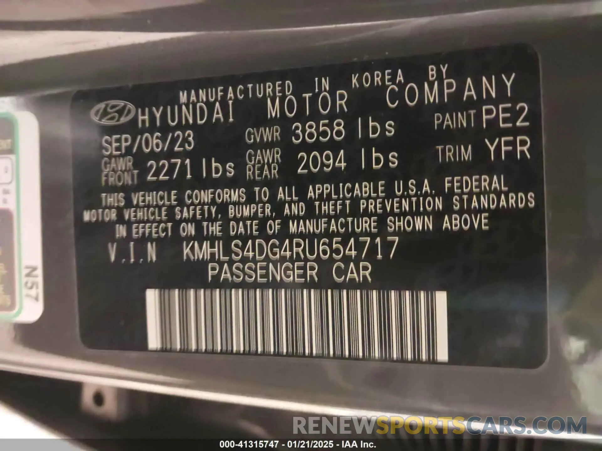 9 Photograph of a damaged car KMHLS4DG4RU654717 HYUNDAI ELANTRA 2024