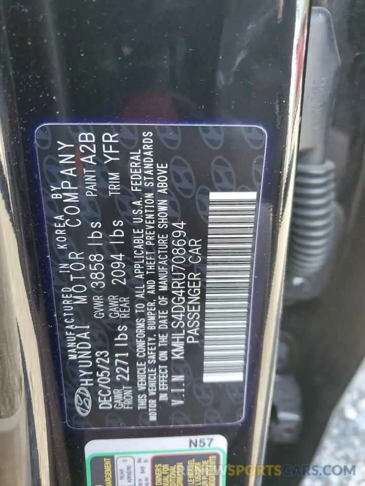 13 Photograph of a damaged car KMHLS4DG4RU708694 HYUNDAI ELANTRA 2024