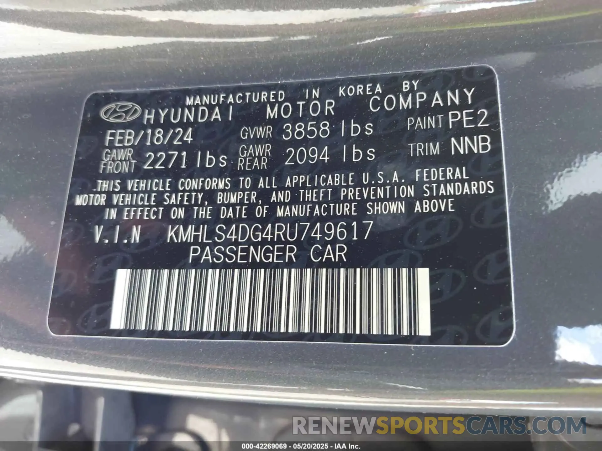 9 Photograph of a damaged car KMHLS4DG4RU749617 HYUNDAI ELANTRA 2024