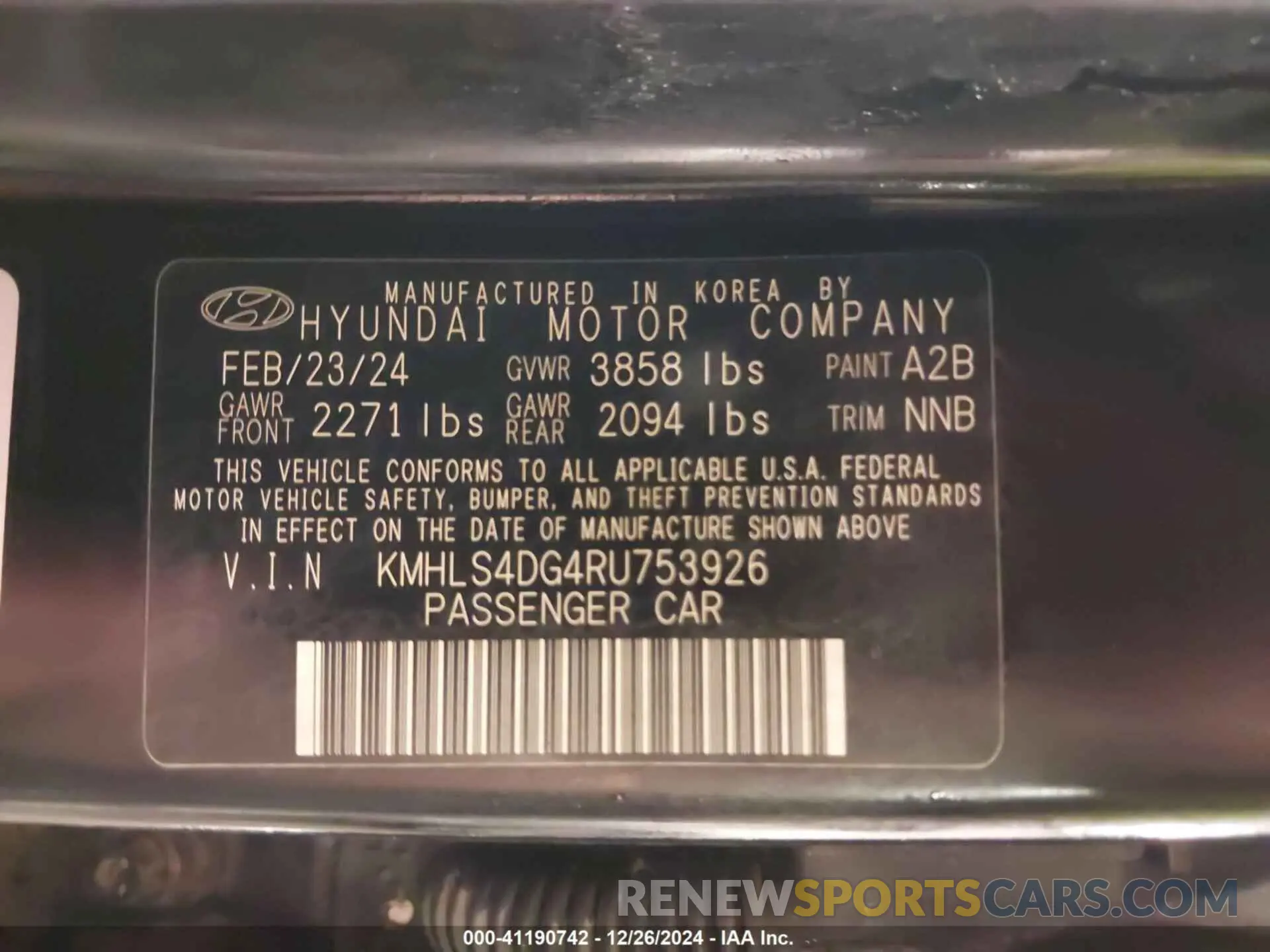 9 Photograph of a damaged car KMHLS4DG4RU753926 HYUNDAI ELANTRA 2024