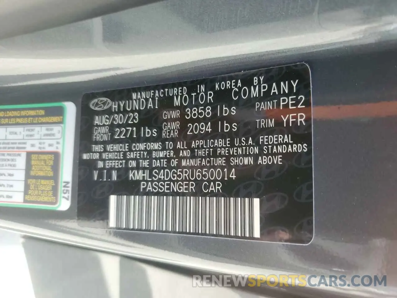 13 Photograph of a damaged car KMHLS4DG5RU650014 HYUNDAI ELANTRA 2024